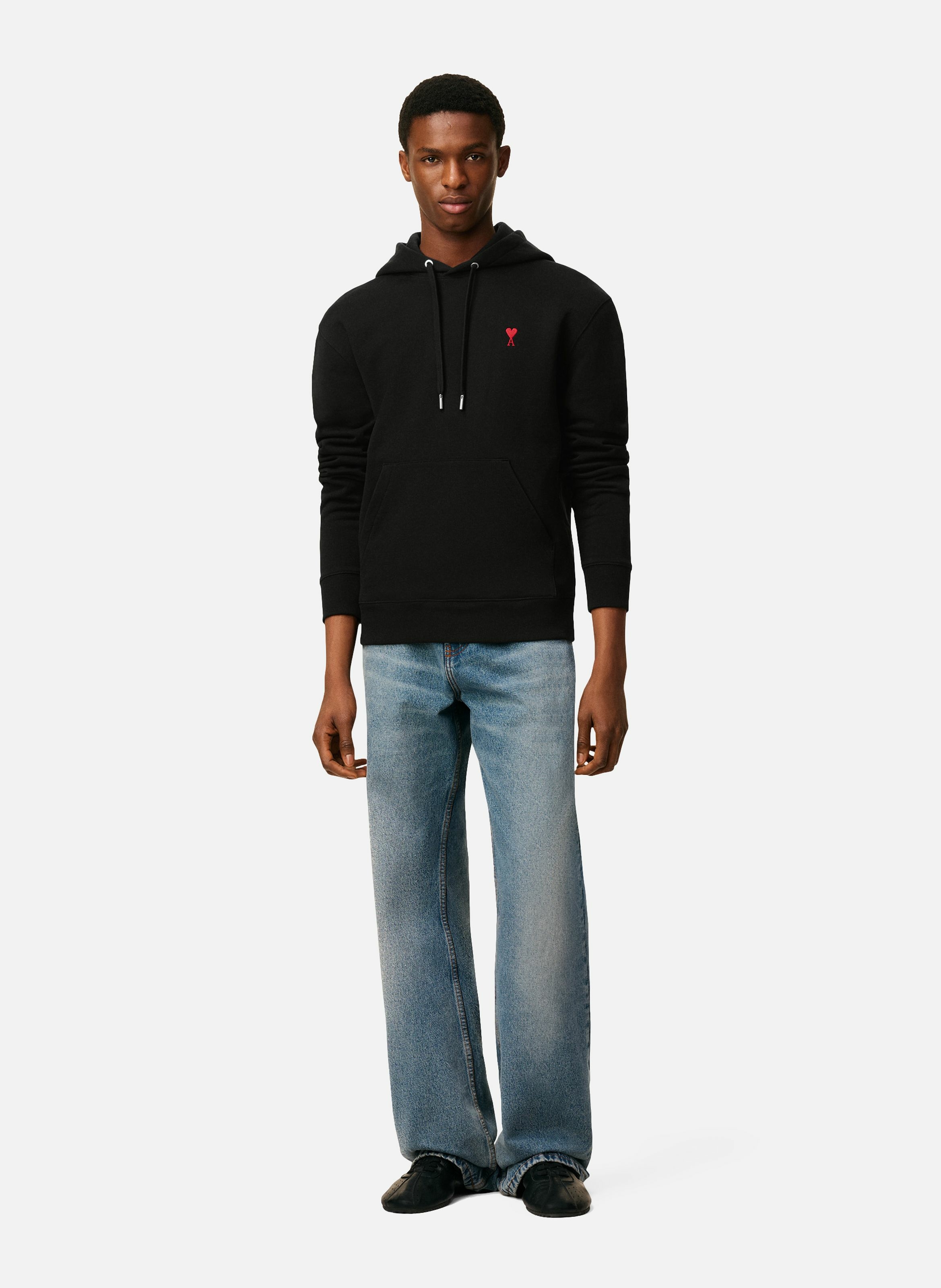 Hoodie ami de coeur rouge unisexe AMI PARIS Noir