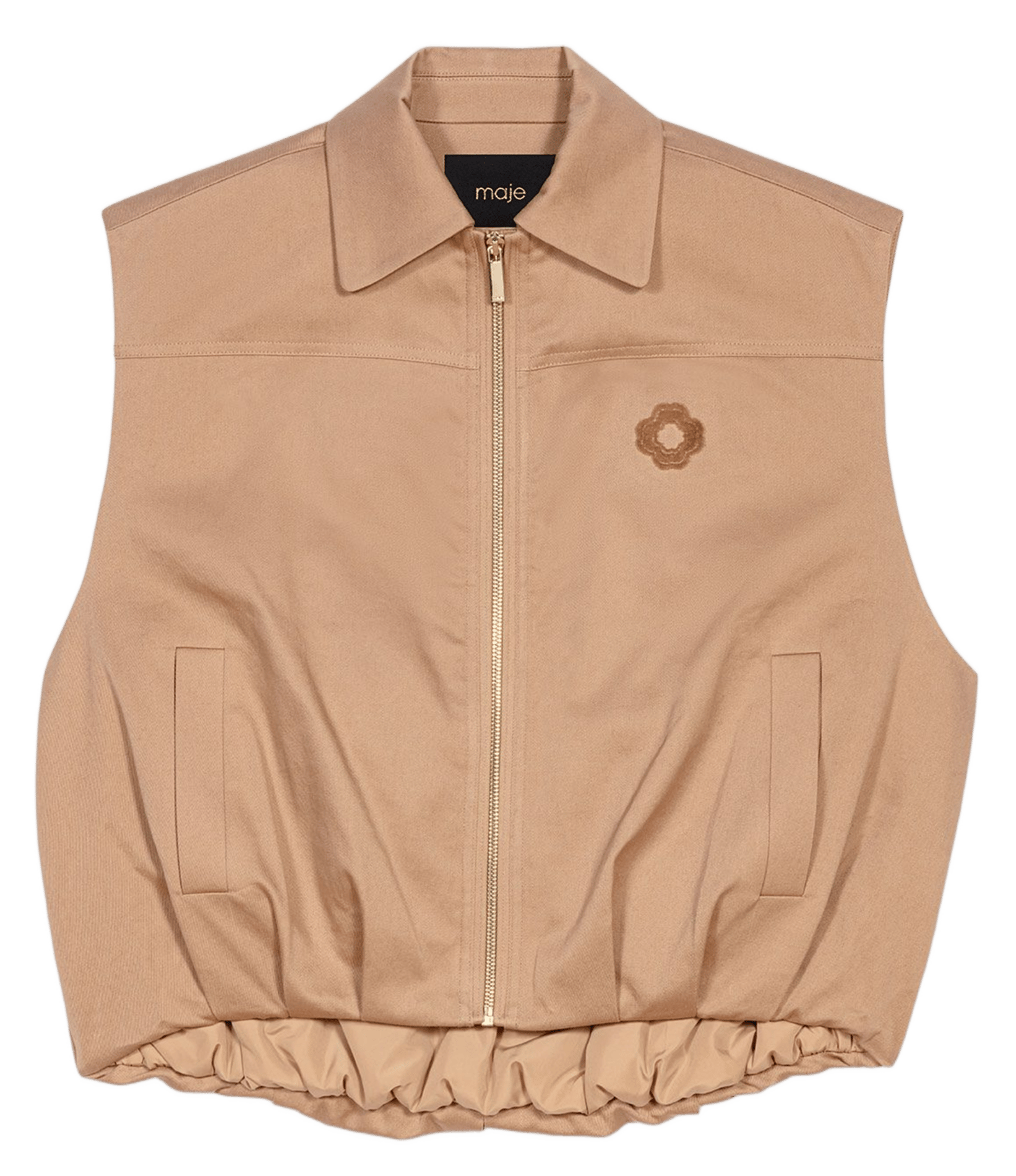 Blouson col classique en coton MAJE Beige