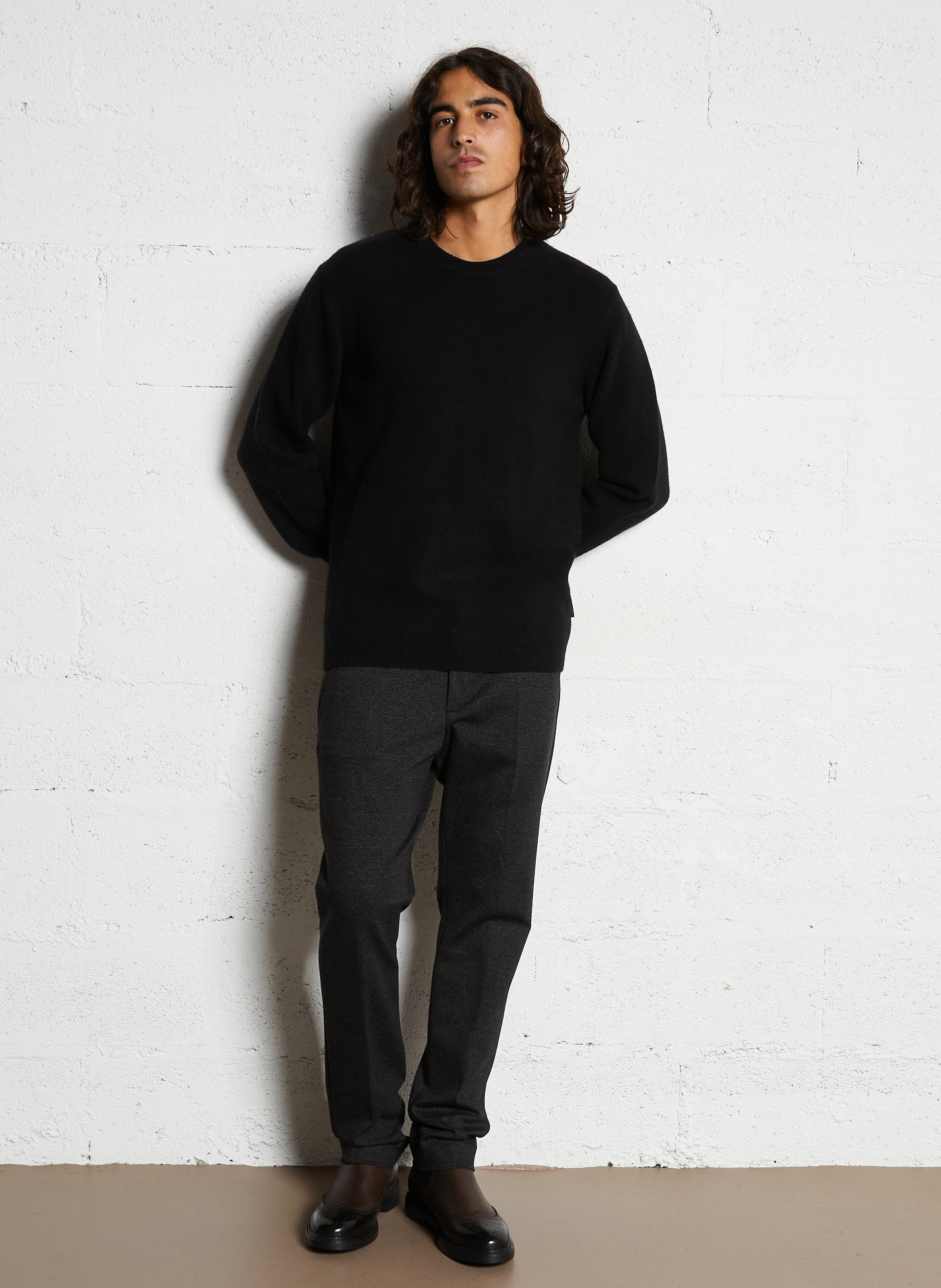 Pantalon slim casual chiné IKKS Noir