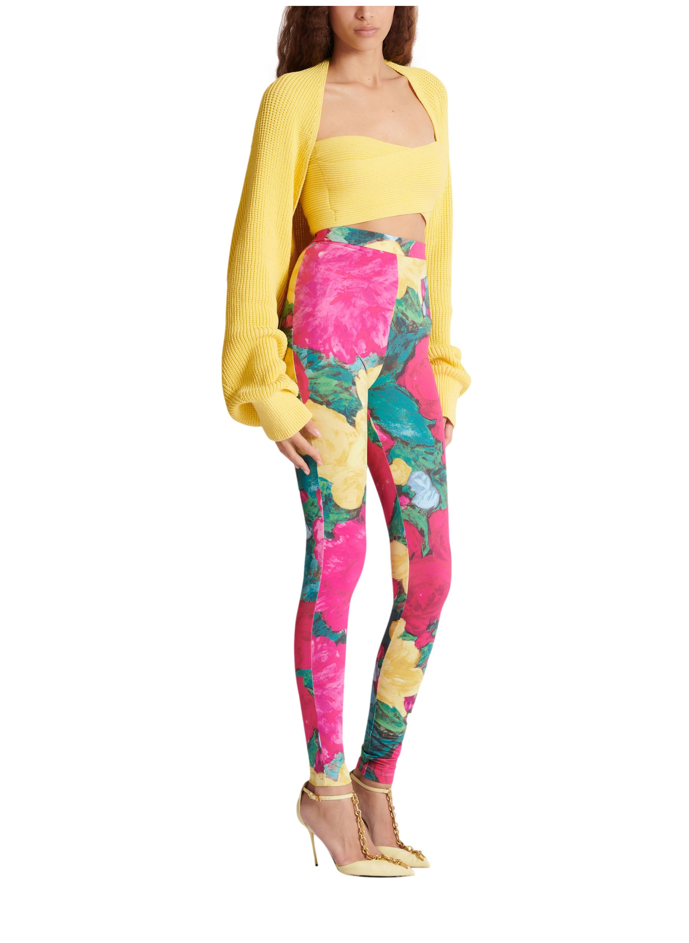 Boléro en maille côtelée BALMAIN Jaune