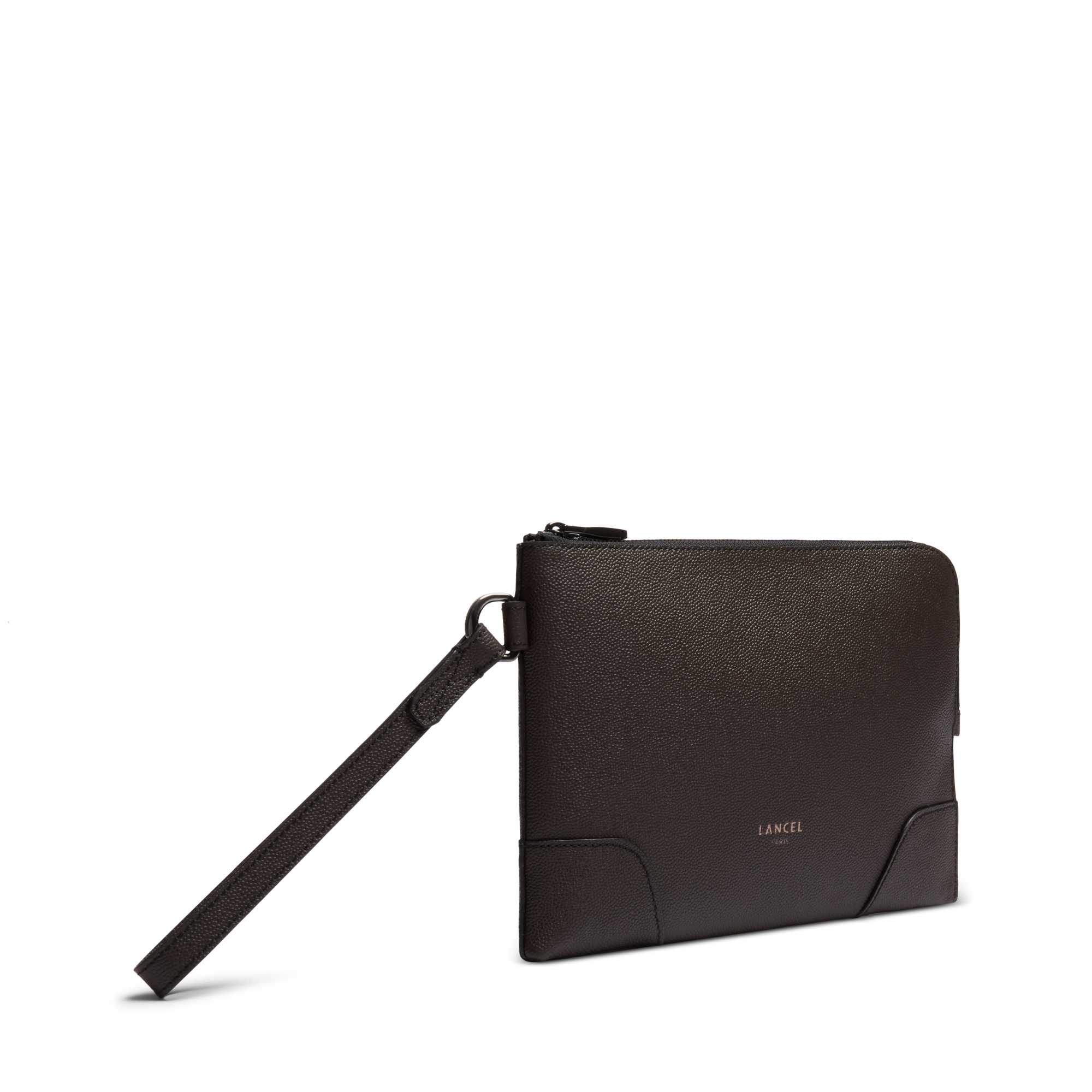 Pochette zippée s charlie de lancel en cuir LANCEL Gris