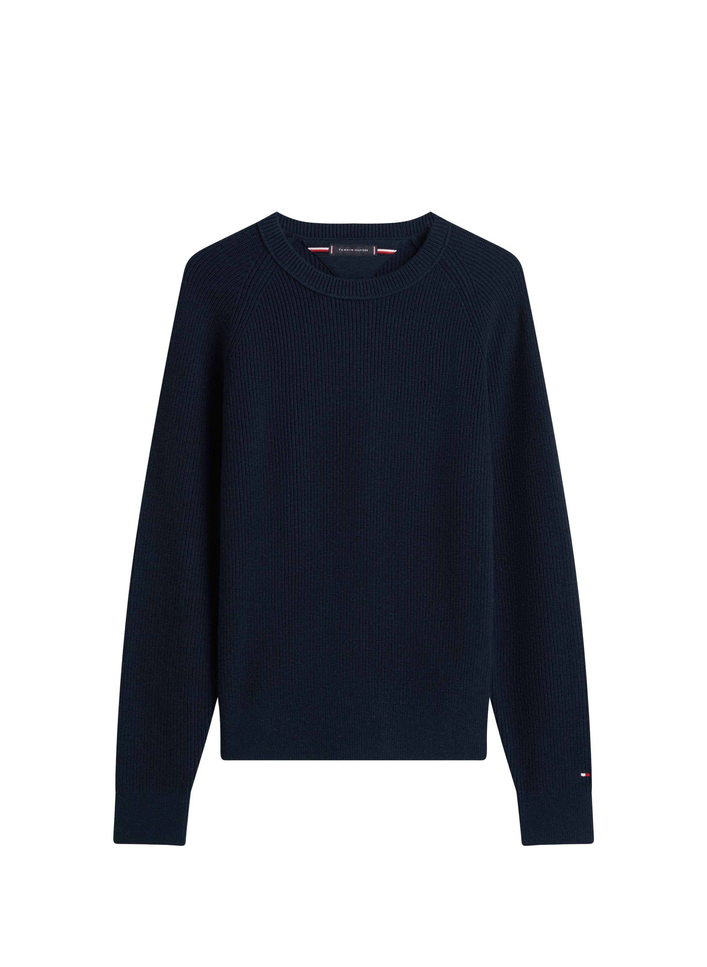 Ribbed long-sleeve wool blend sweater TOMMY HILFIGER Blue