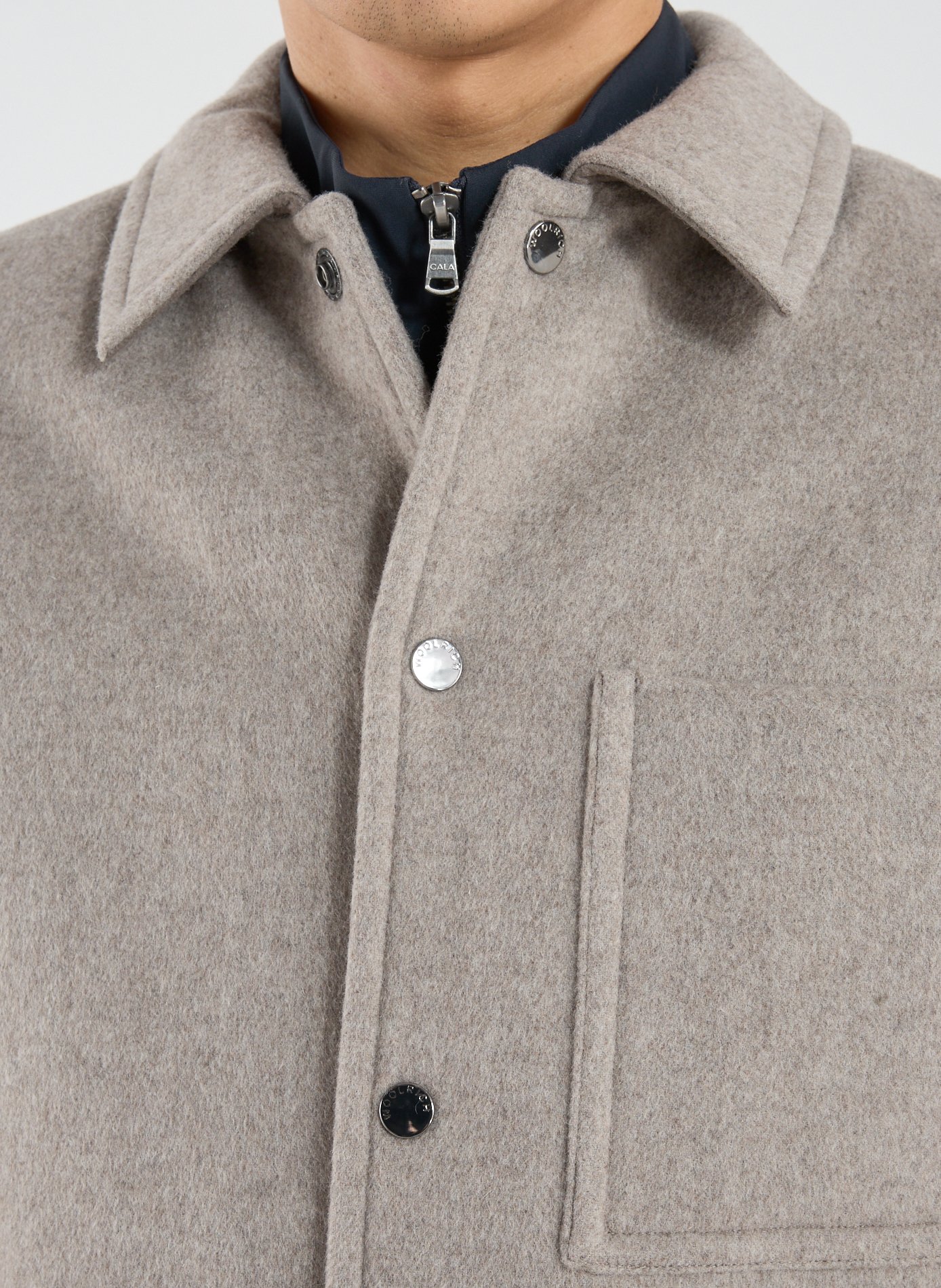 Straight short wool blend jacket WOOLRICH Multicolour