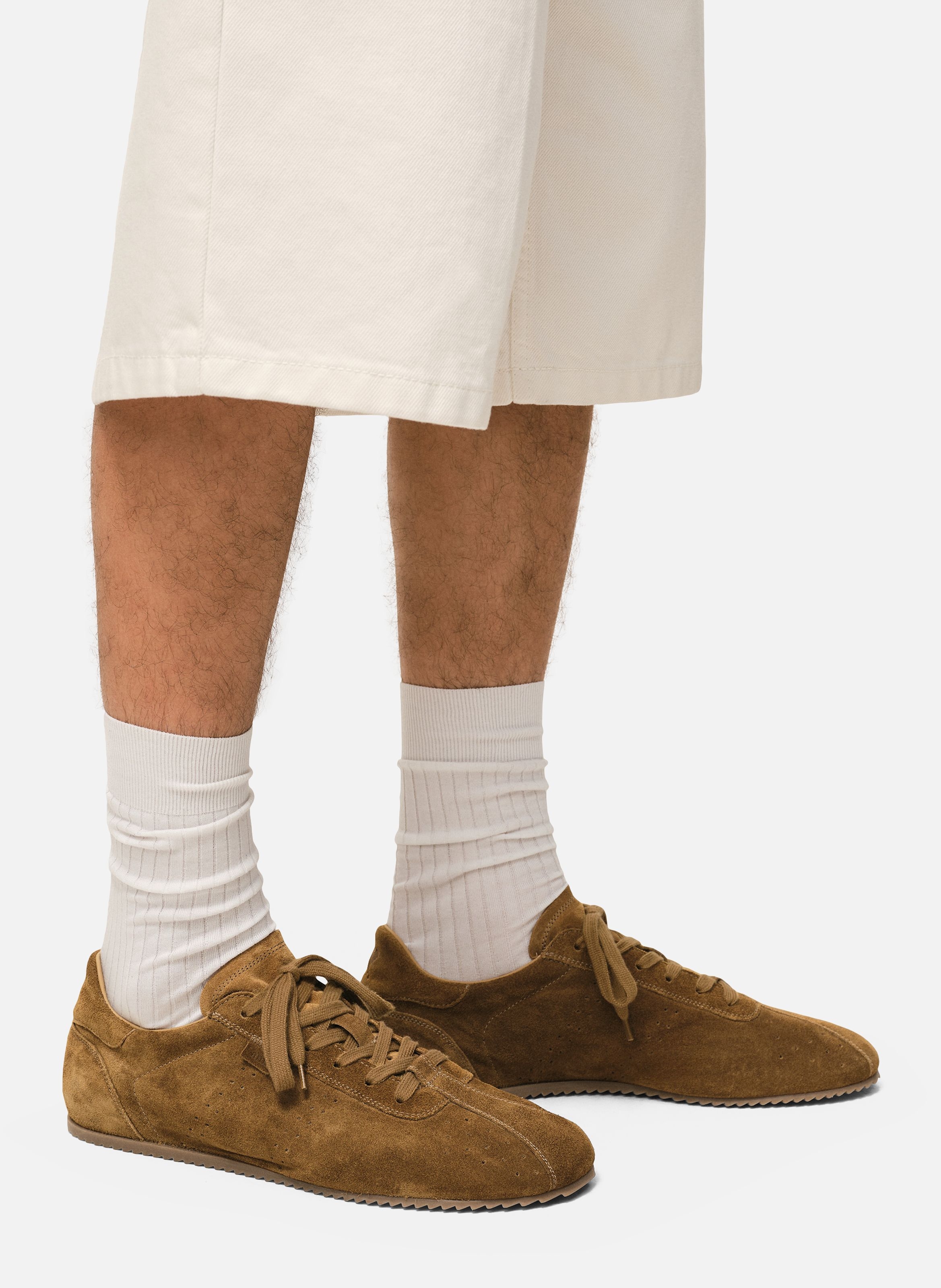 Sneakers soft unisexes en cuir de veau AMI PARIS Marron