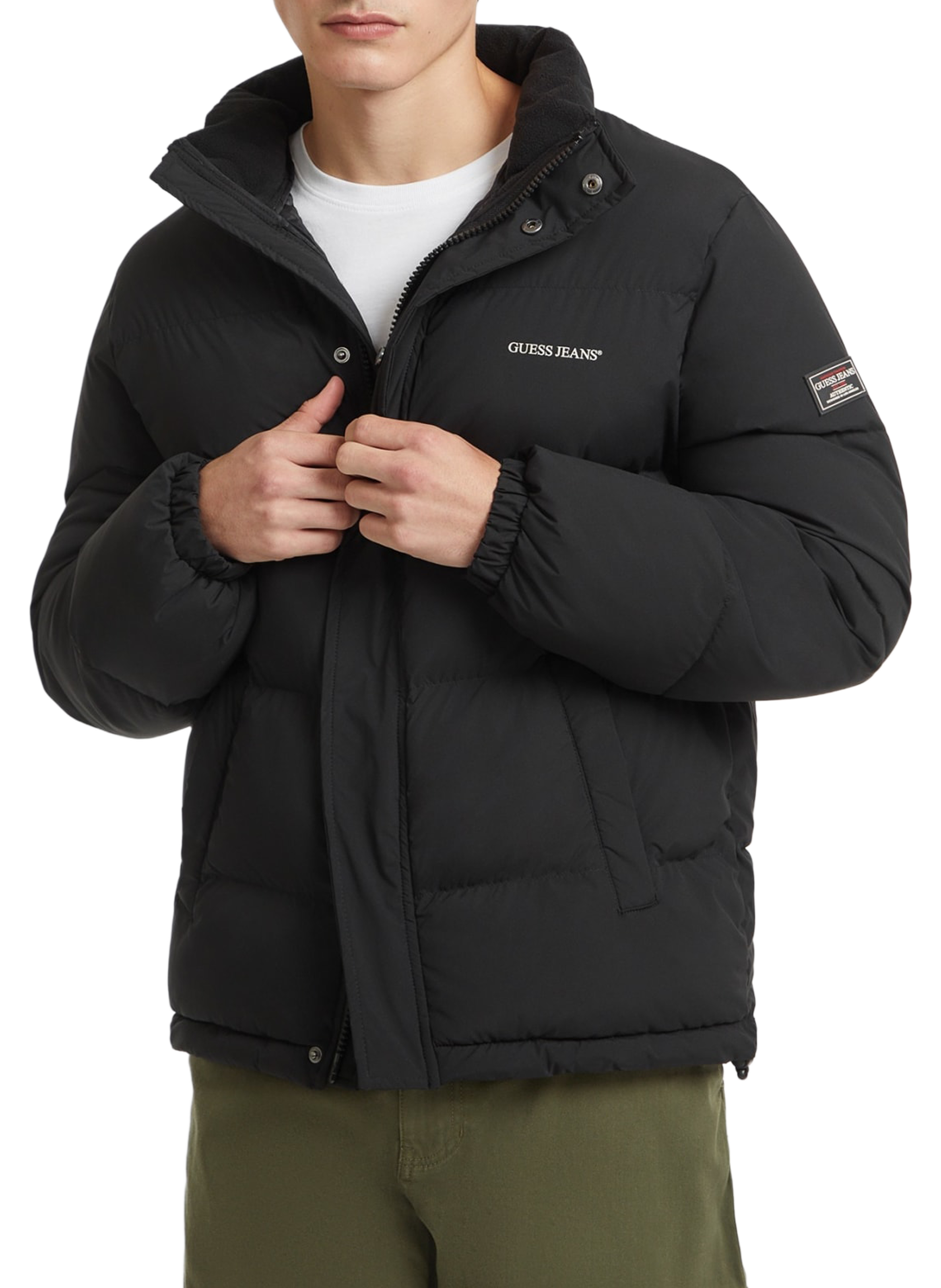 Down jacket with logo GUESS Black