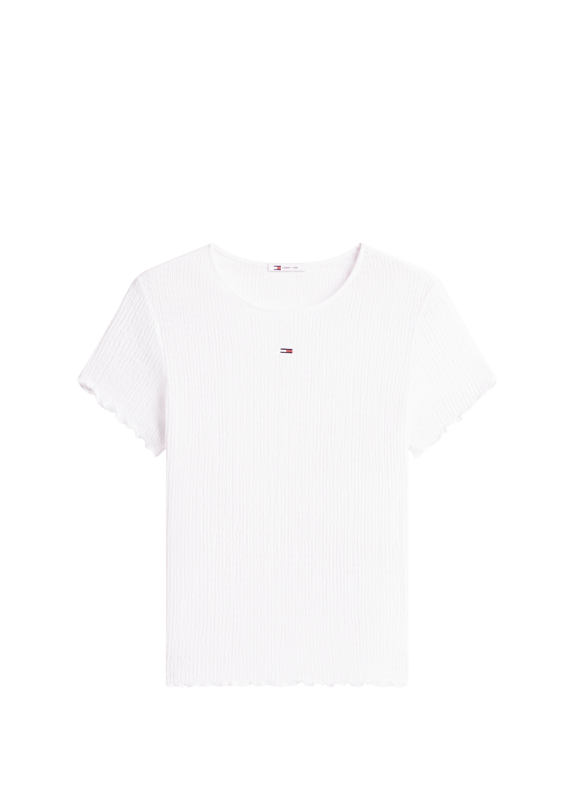 Ribbed logo T-shirt TOMMY HILFIGER White
