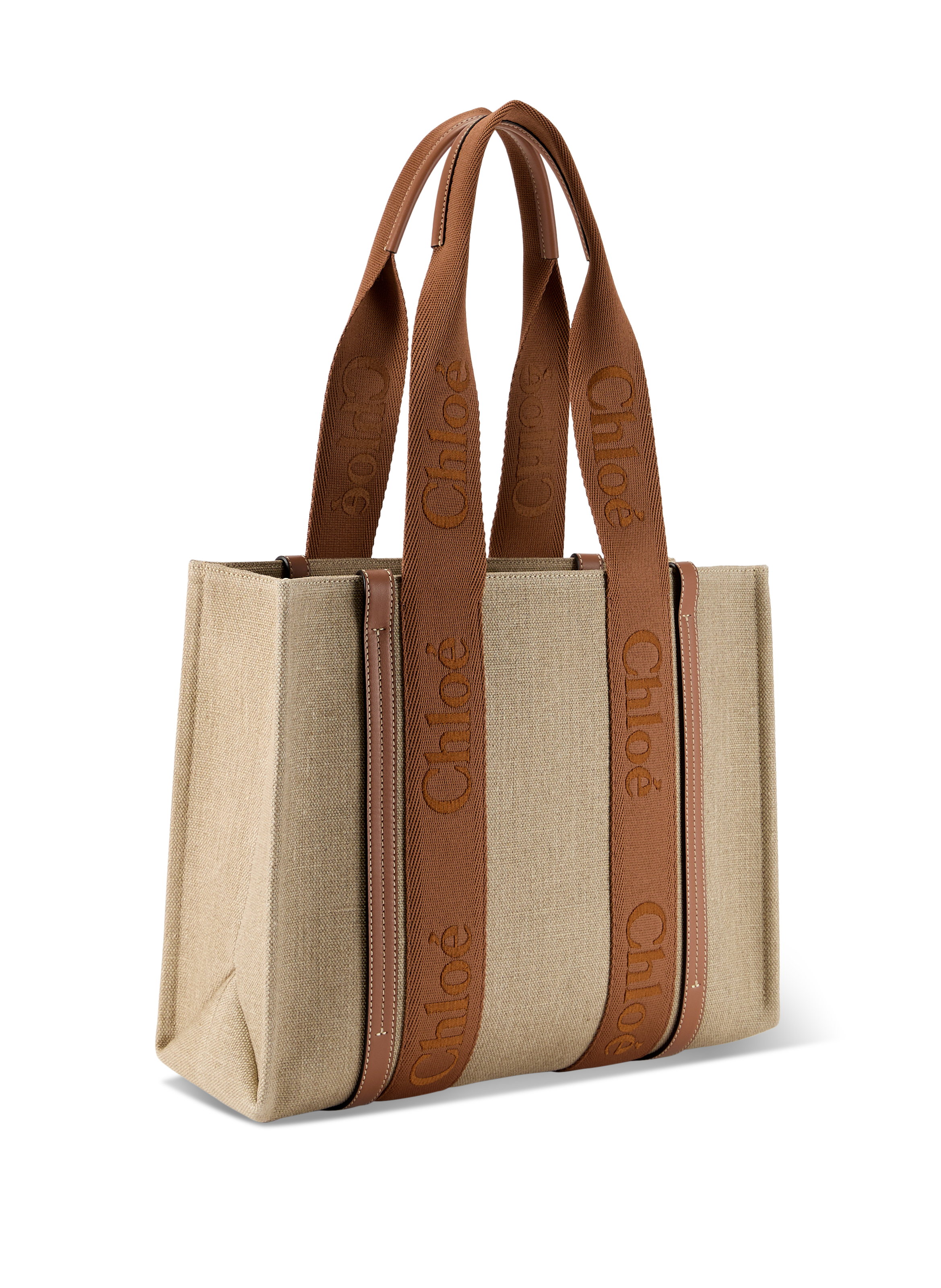 Linen tote bag CHLOÉ Brown