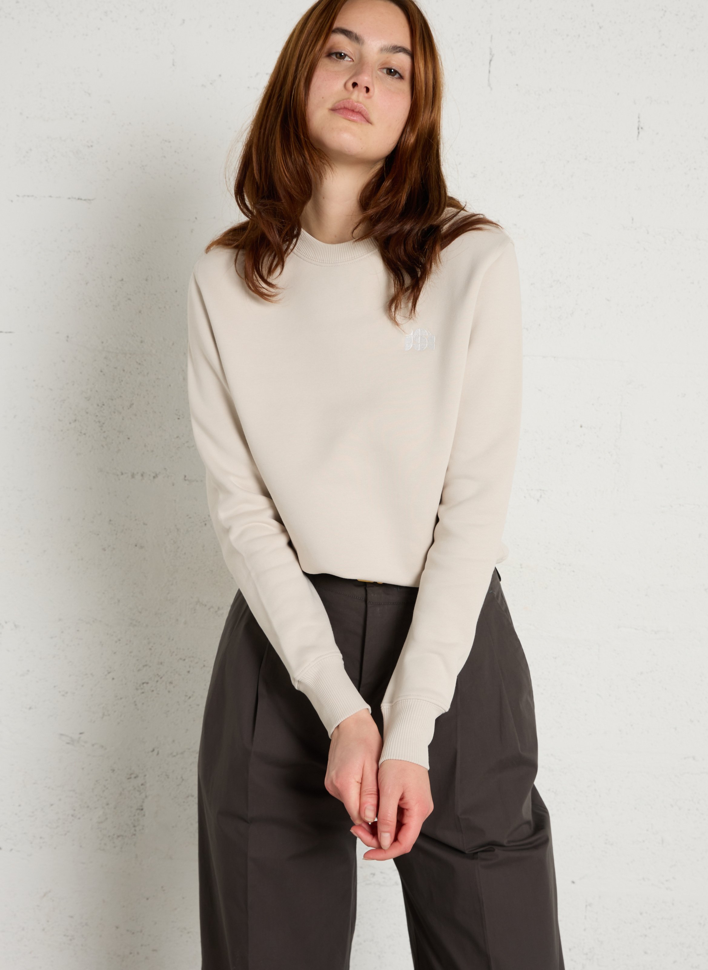 Sweat droit en coton bio Donatien SOEUR Blanc