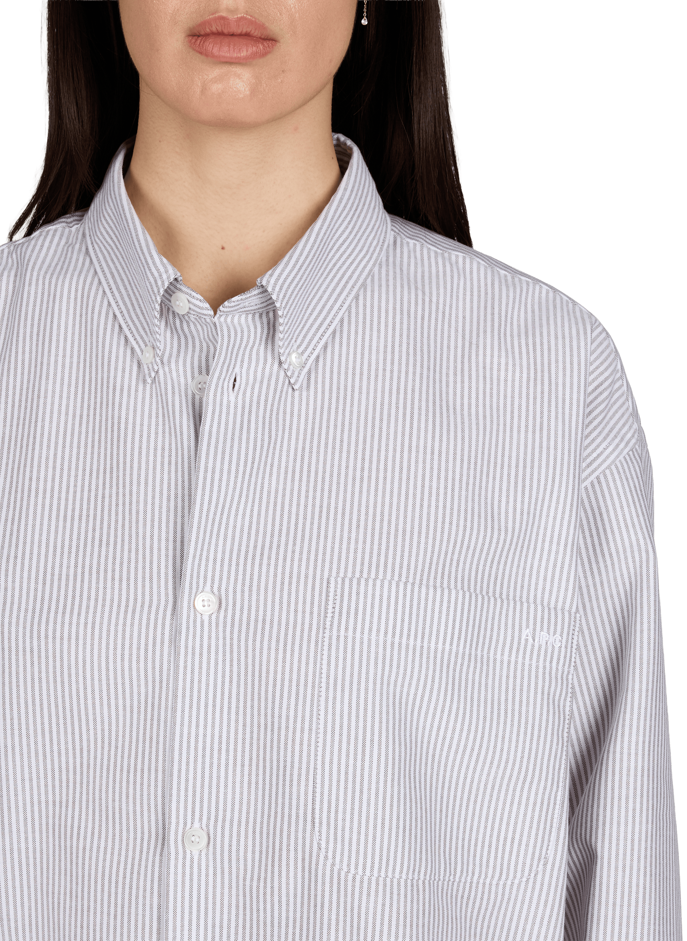 Cropped cotton shirt A.P.C. Green