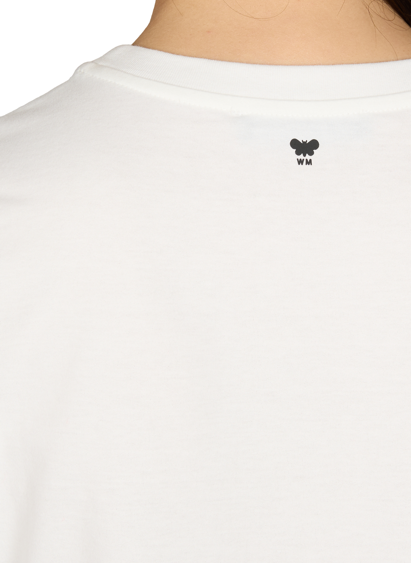 Embroidered round neck cotton T-shirt WEEK END White