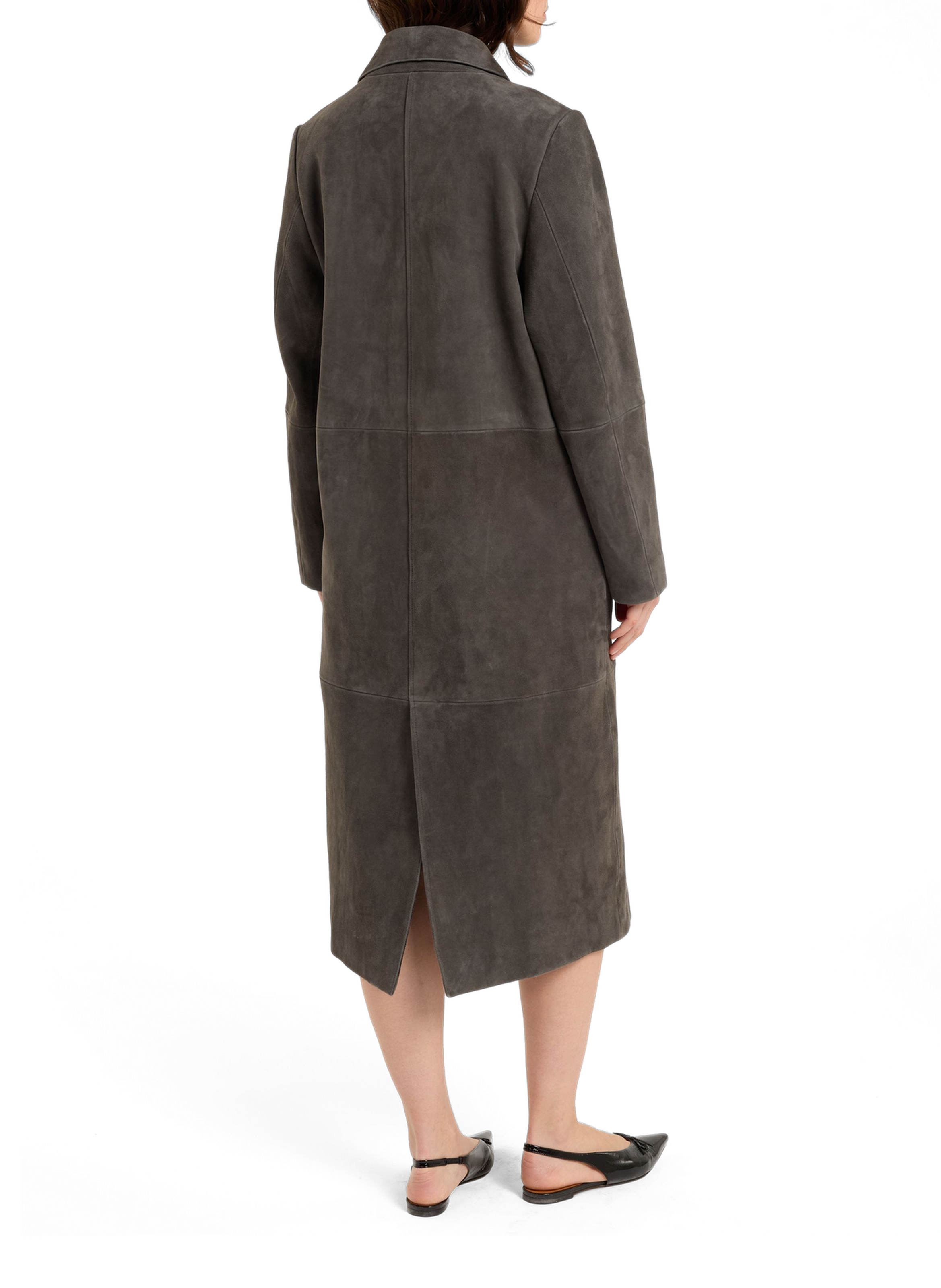 Veste longue Ucara en cuir SAISON 1865 Gris