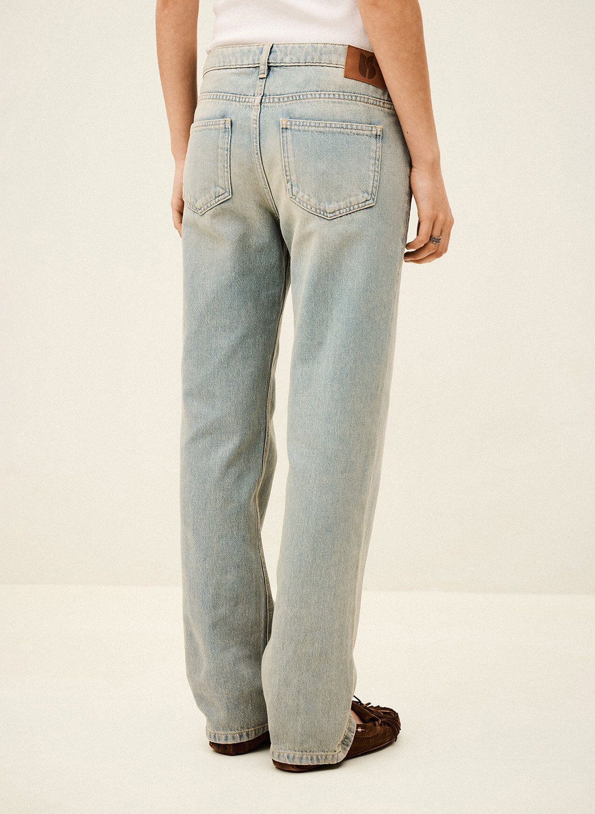 Jean droit taille basse en coton cenos BA&SH Bleu