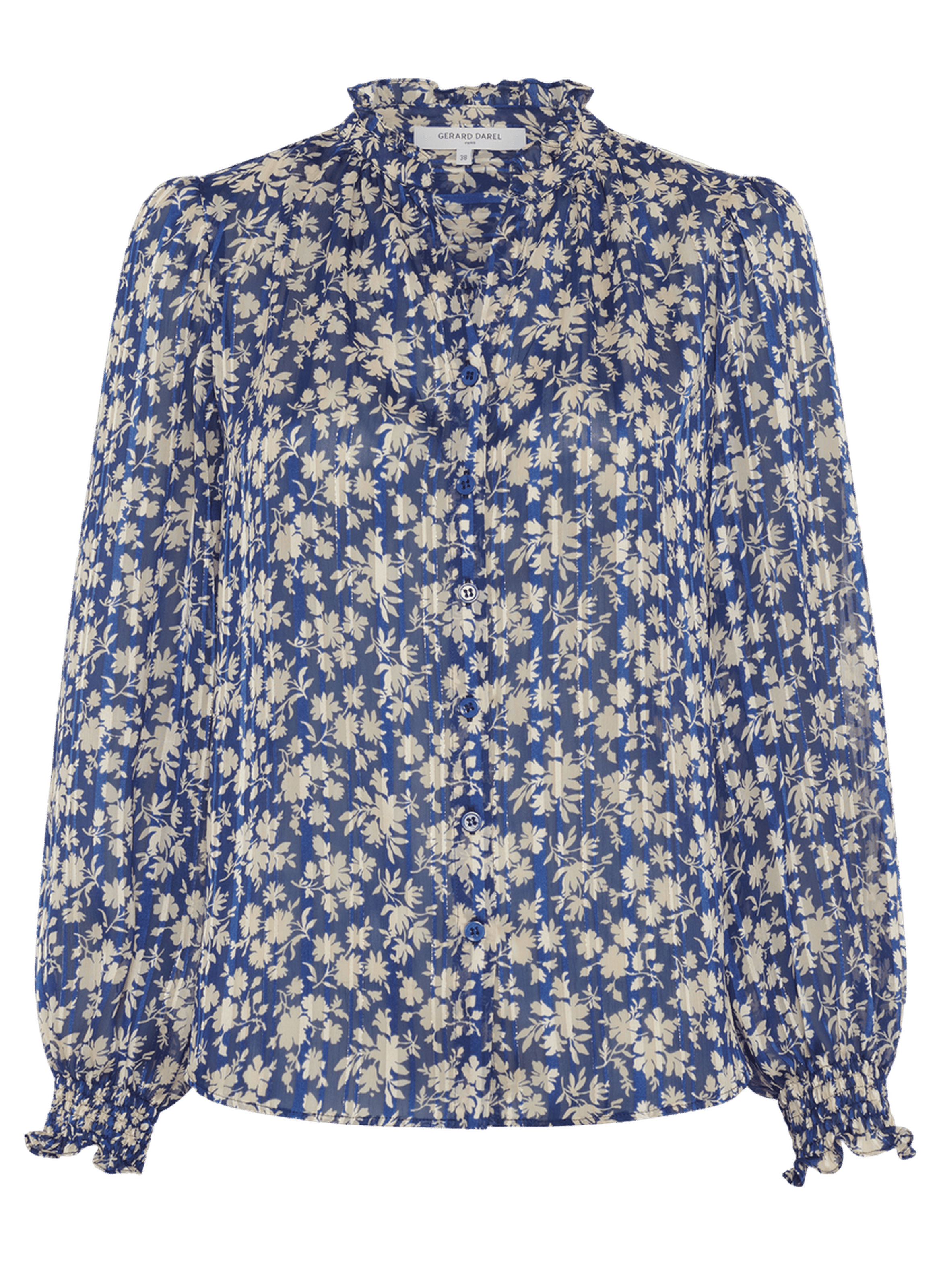 Chemise à fleurs et lurex - casy GERARD DAREL Bleu