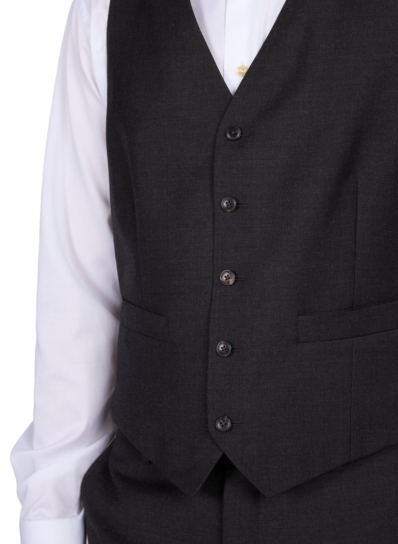 Straight wool vest HACKETT Grey