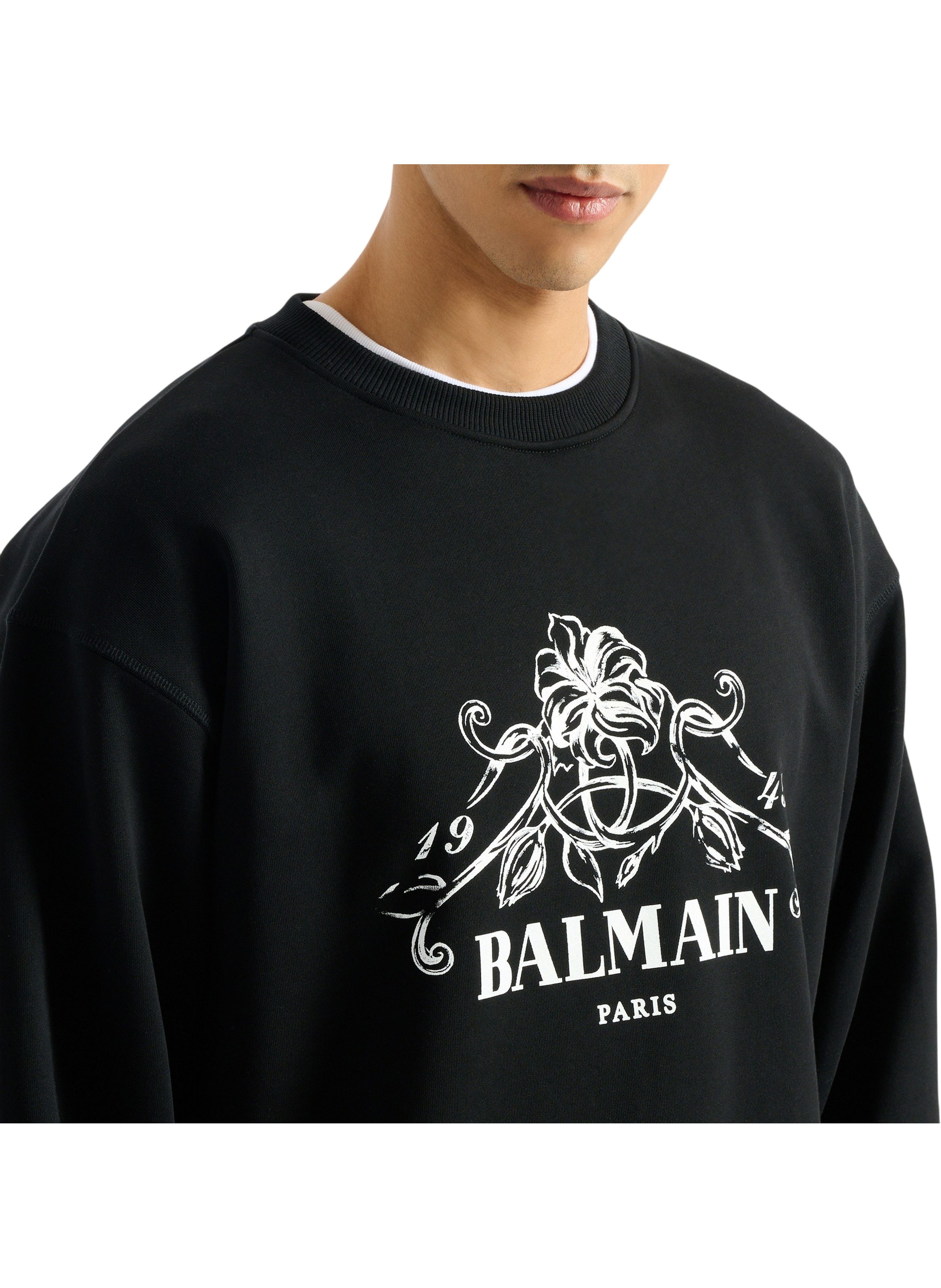 Sweat-shirt balmain vine imprimé BALMAIN Noir