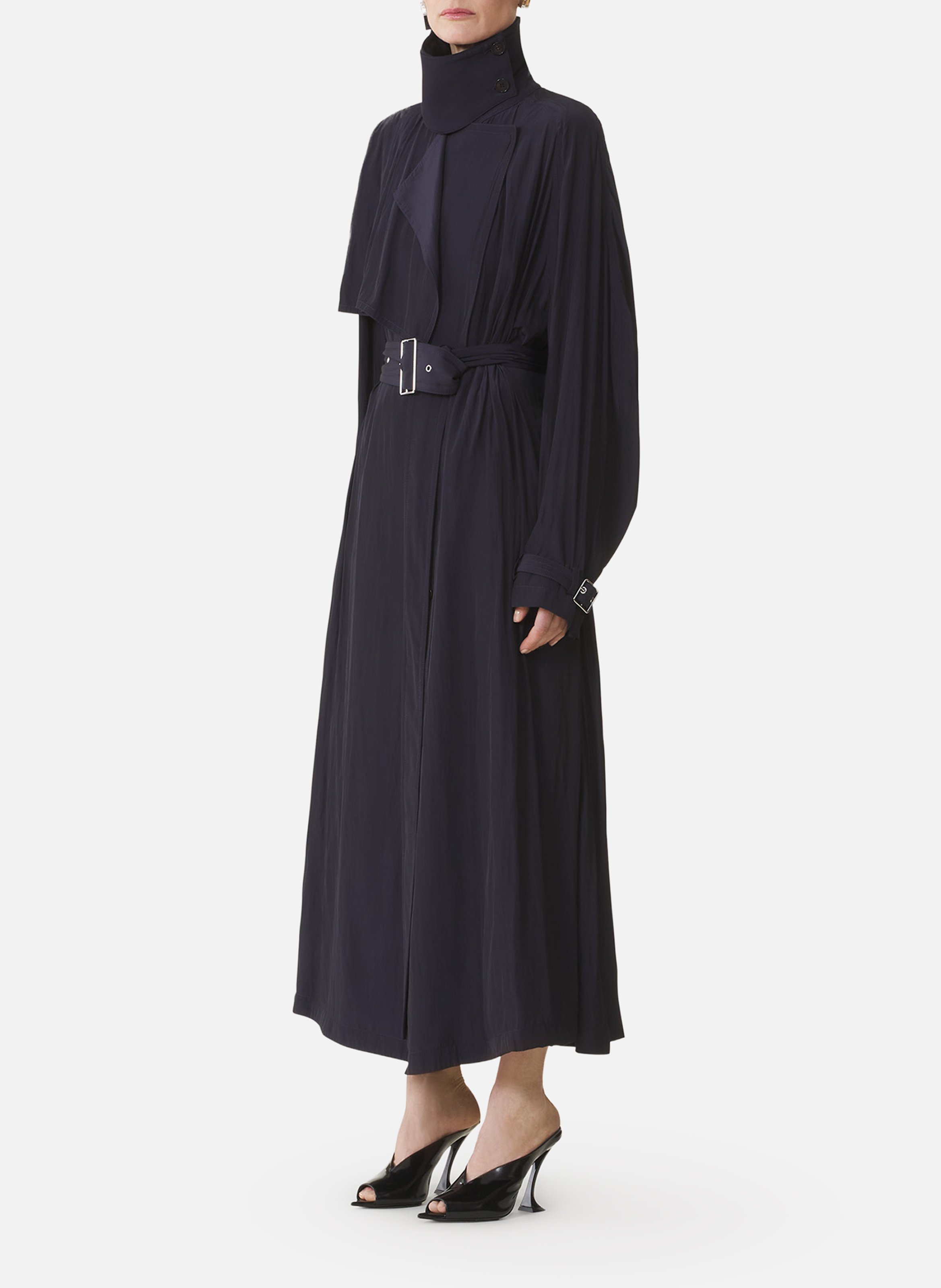 Trench fluide en charmeuse LANVIN Bleu