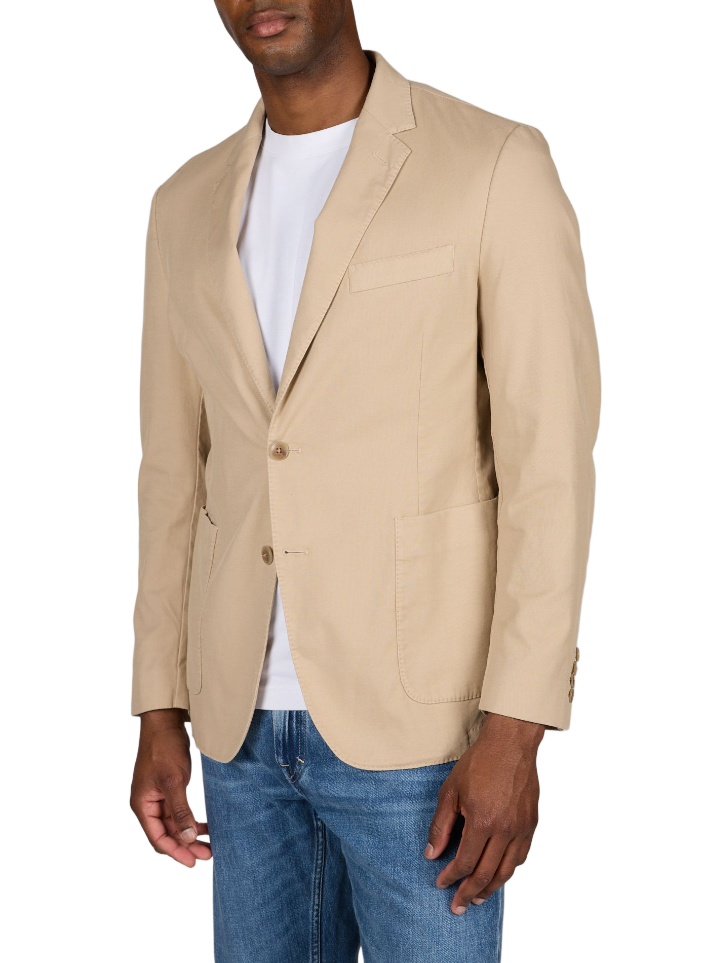 Blended cotton suit jacket HACKETT Beige