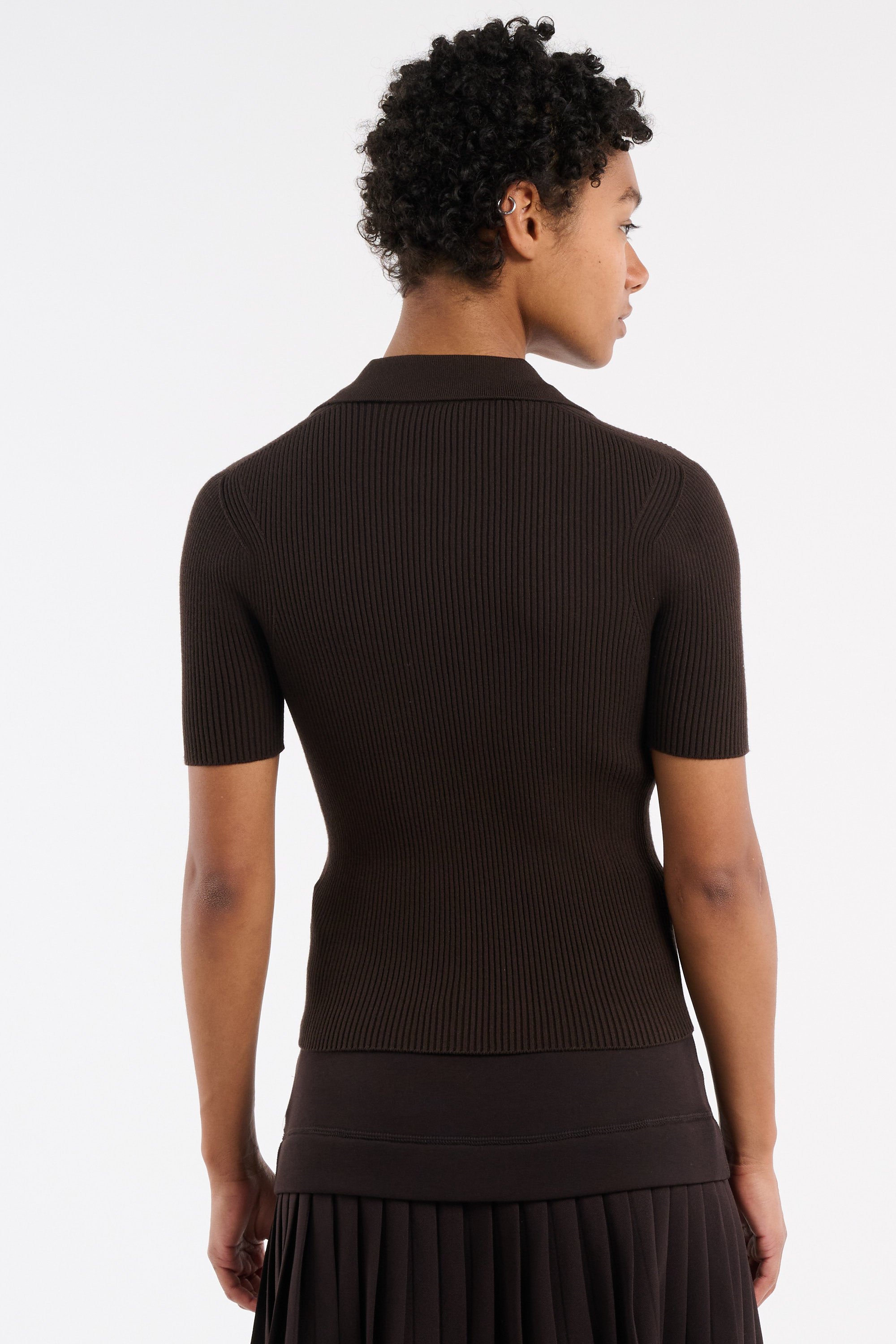 Polo tricot LACOSTE Marron