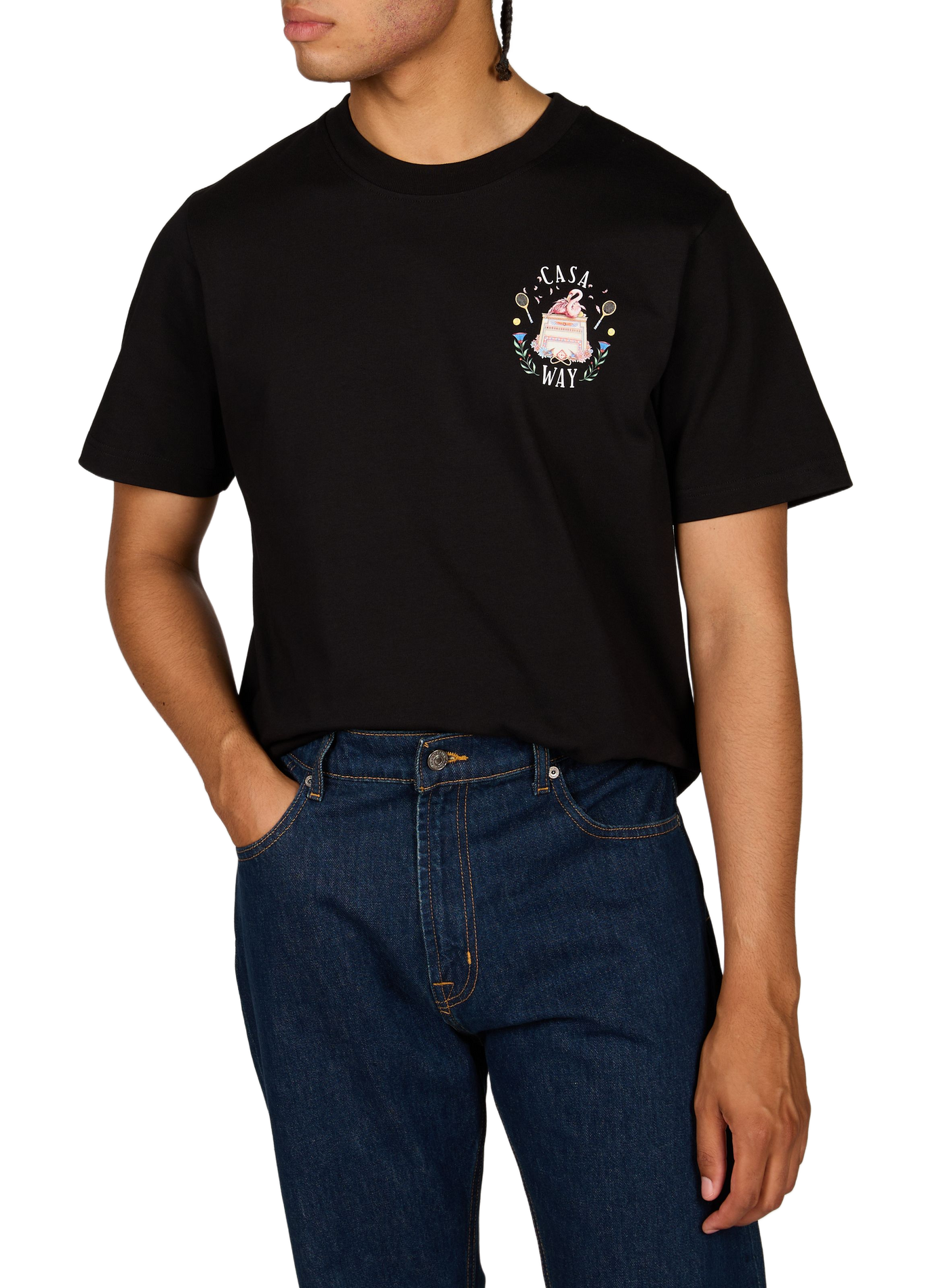 Round neck T-shirt with printed back in cotton CASABLANCA PARIS Multicolour