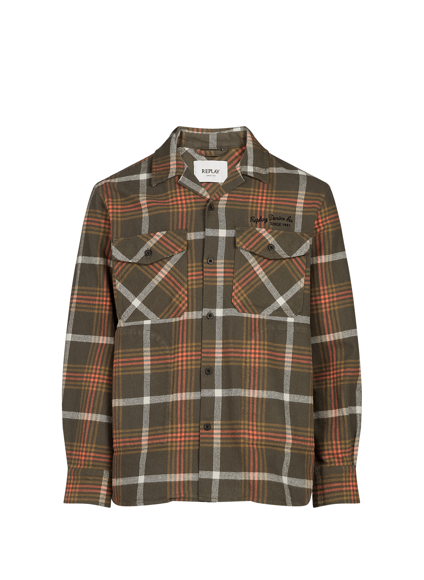 Straight shirt in thick cotton REPLAY Orange