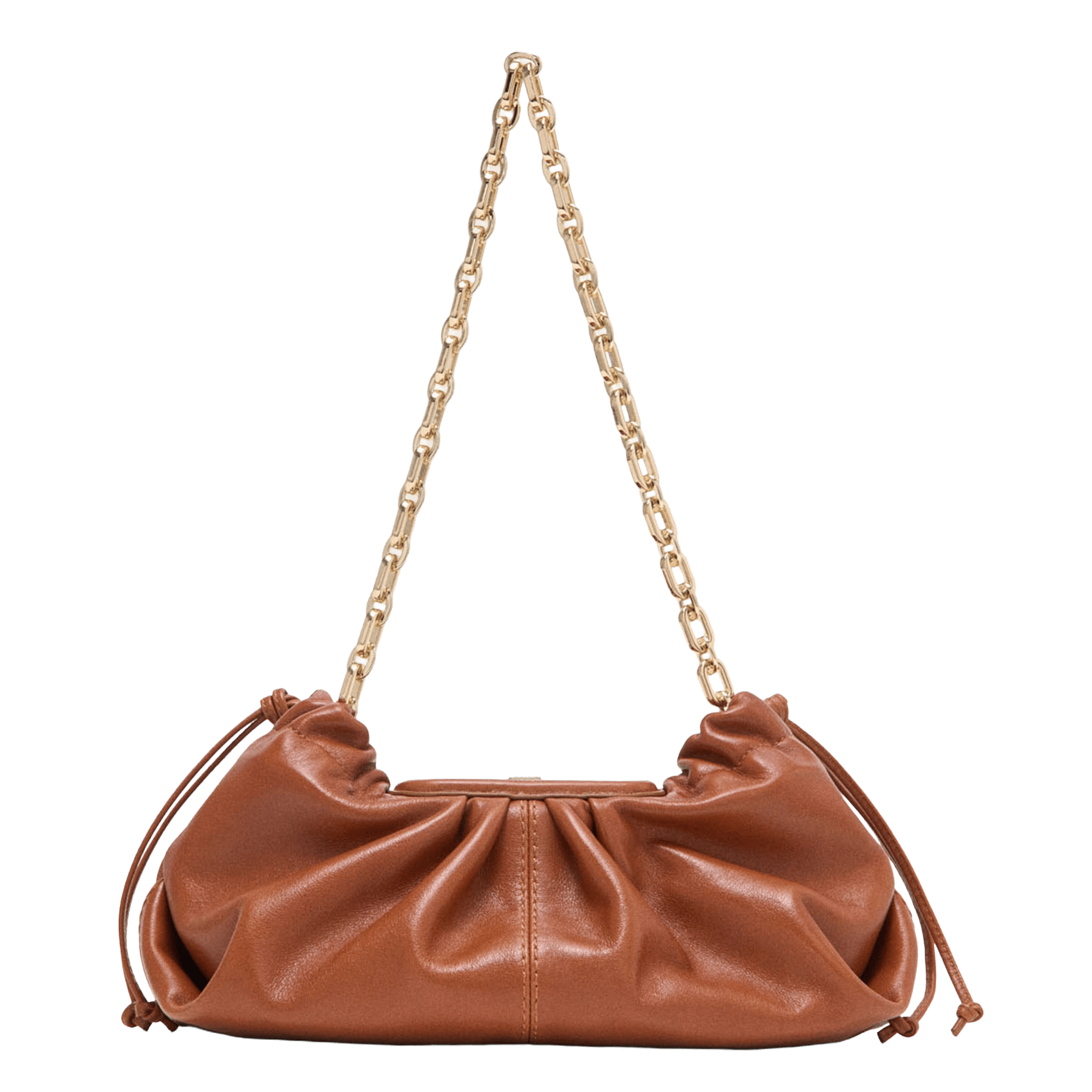 Sac bandoulière en cuir MAJE Marron