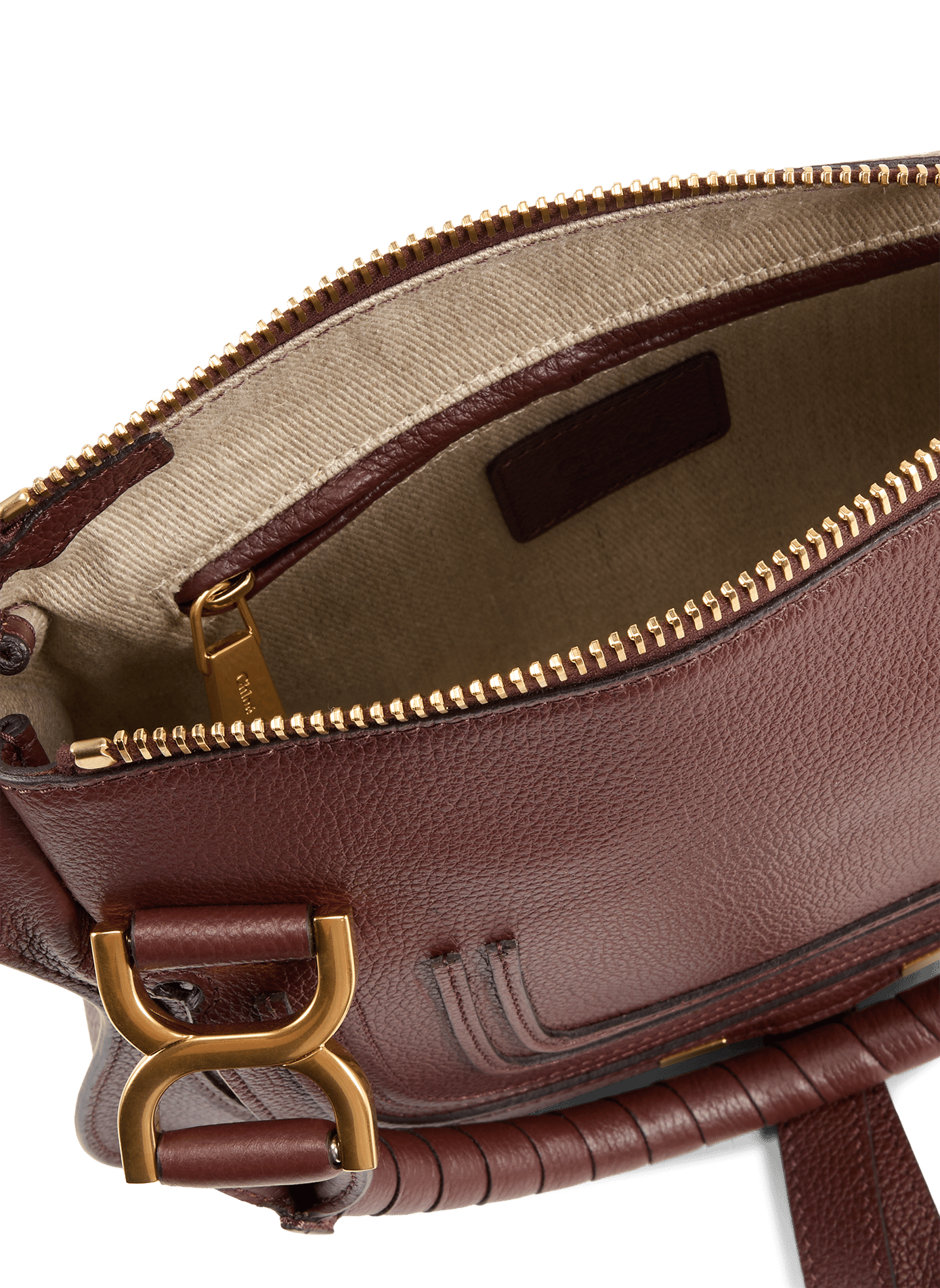 Handtas Marcie in korrelig leder CHLOÉ Bruin
