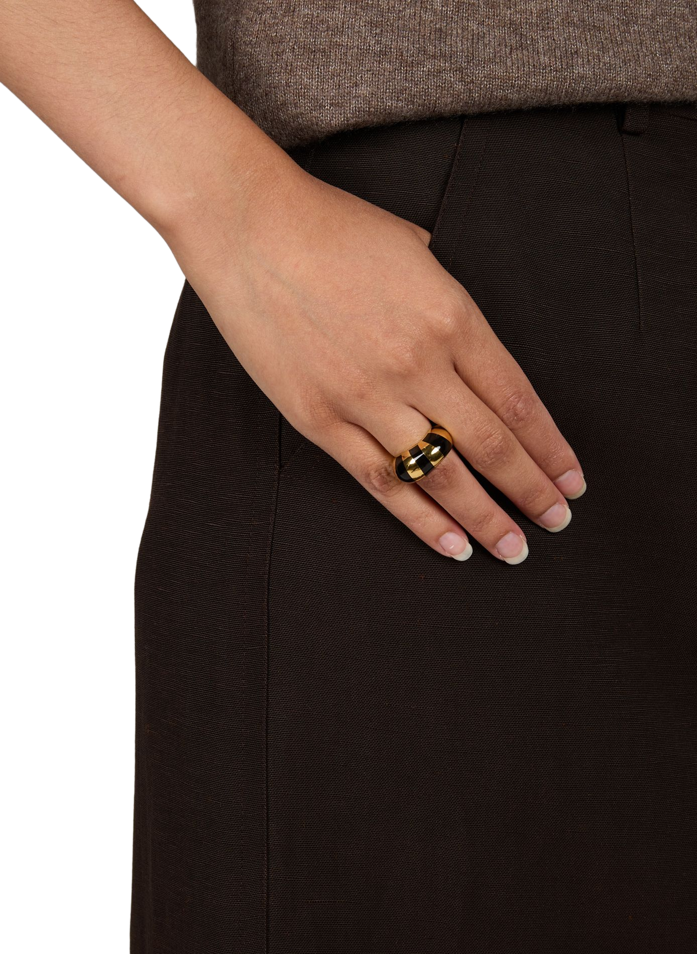 Gestreifter Ring Thanda AURELIE BIDERMANN Schwarz