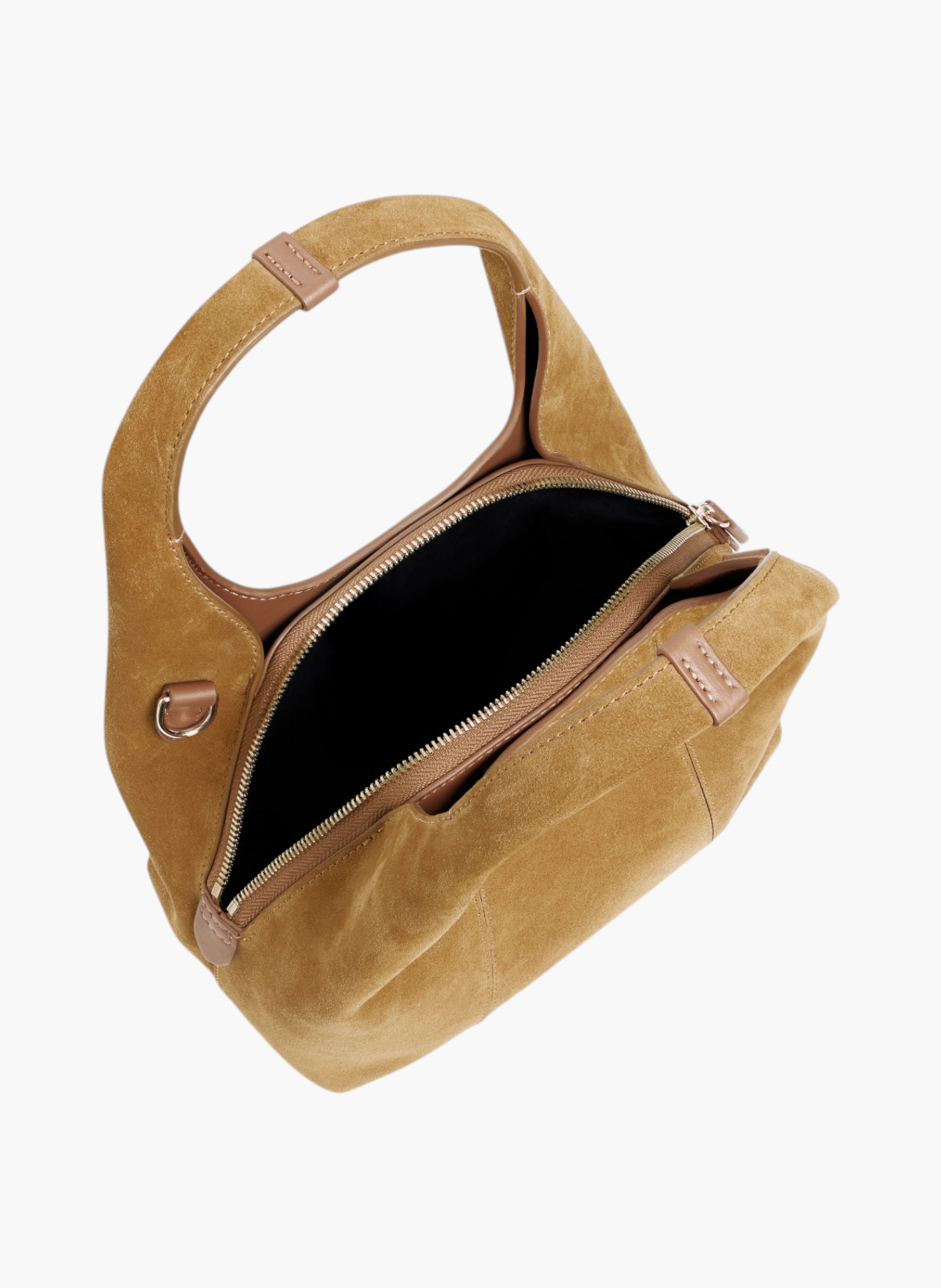 Petit sac à main juliette en cuir refente de velours LE TANNEUR Marron