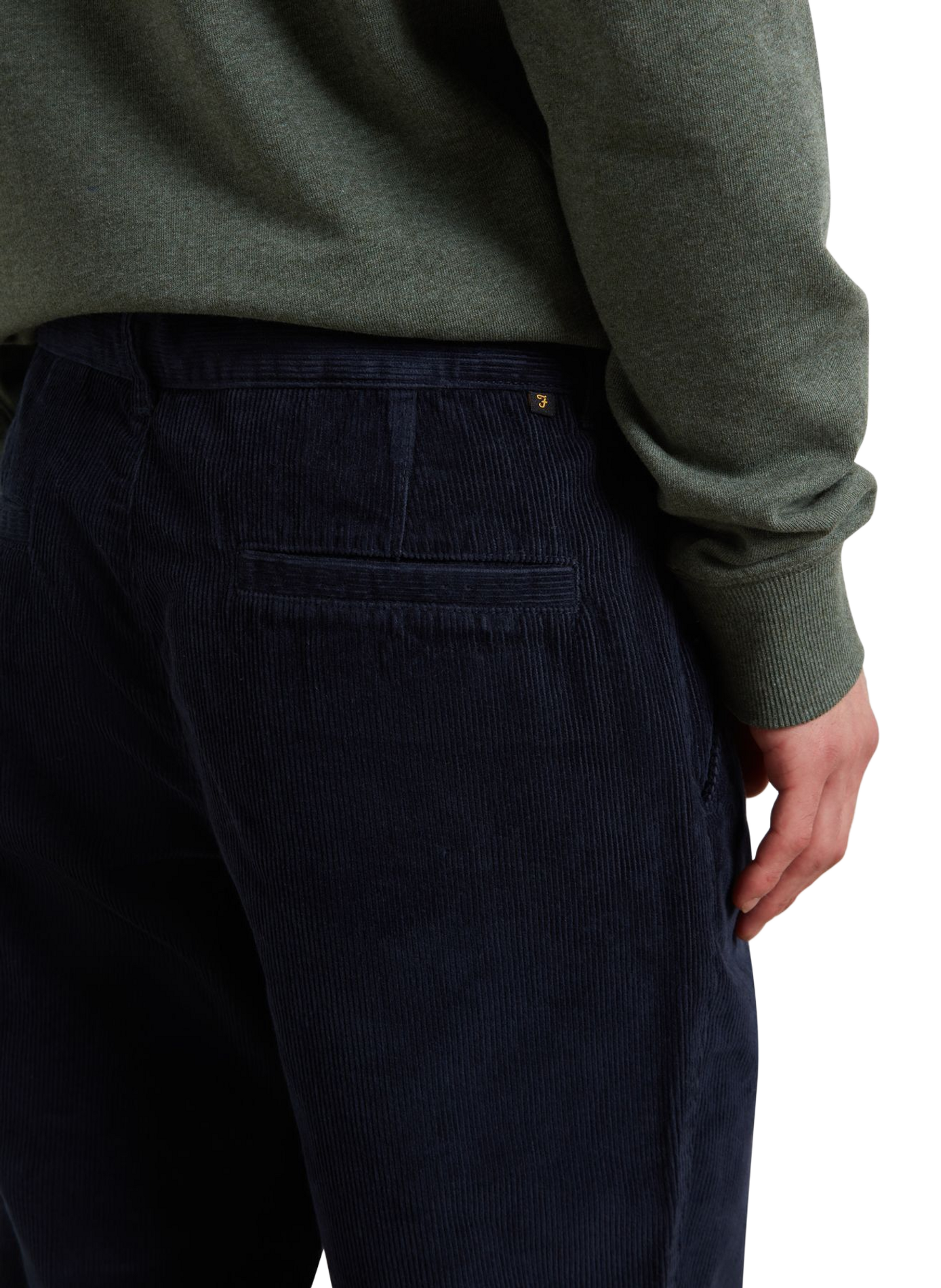 Straight corduroy cotton trousers FARAH Blue