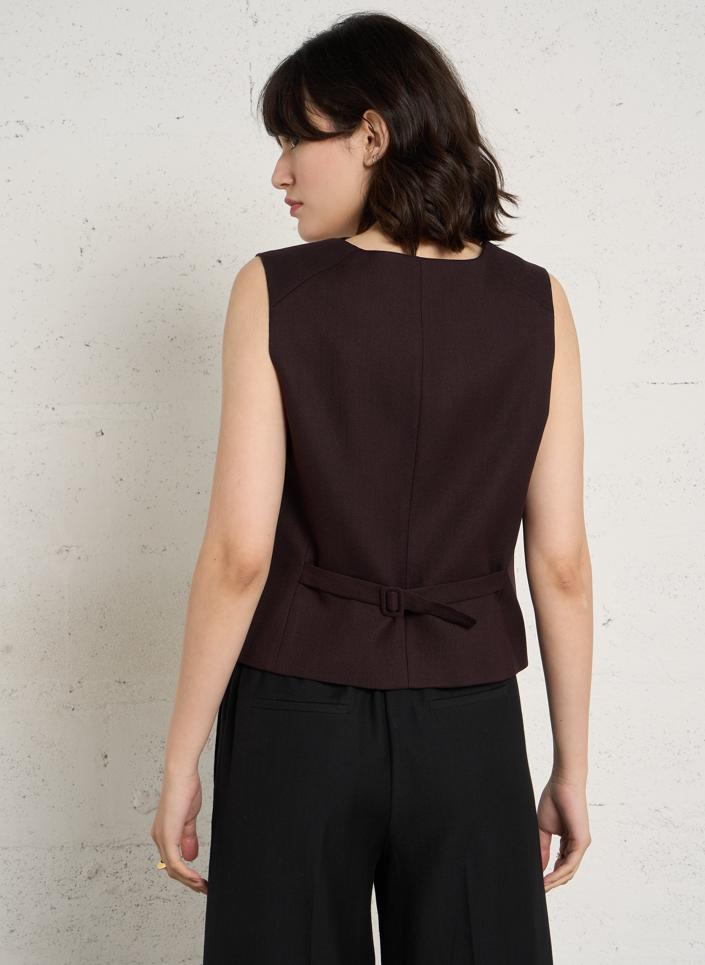 Gilet droit sans manches boutonné abel MAISON 123 Violet