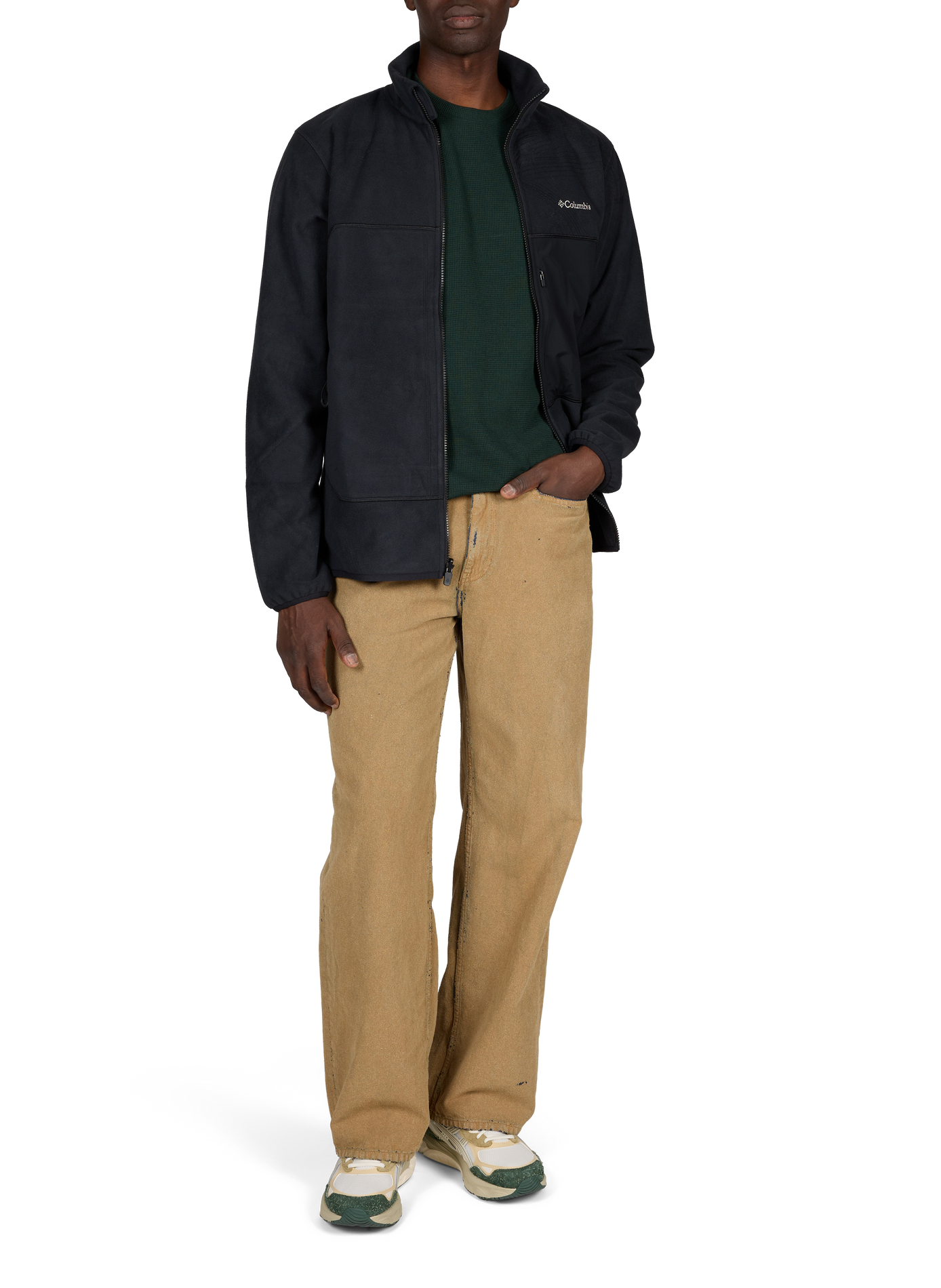 Plain zip-up high-neck jacket COLUMBIA Grey