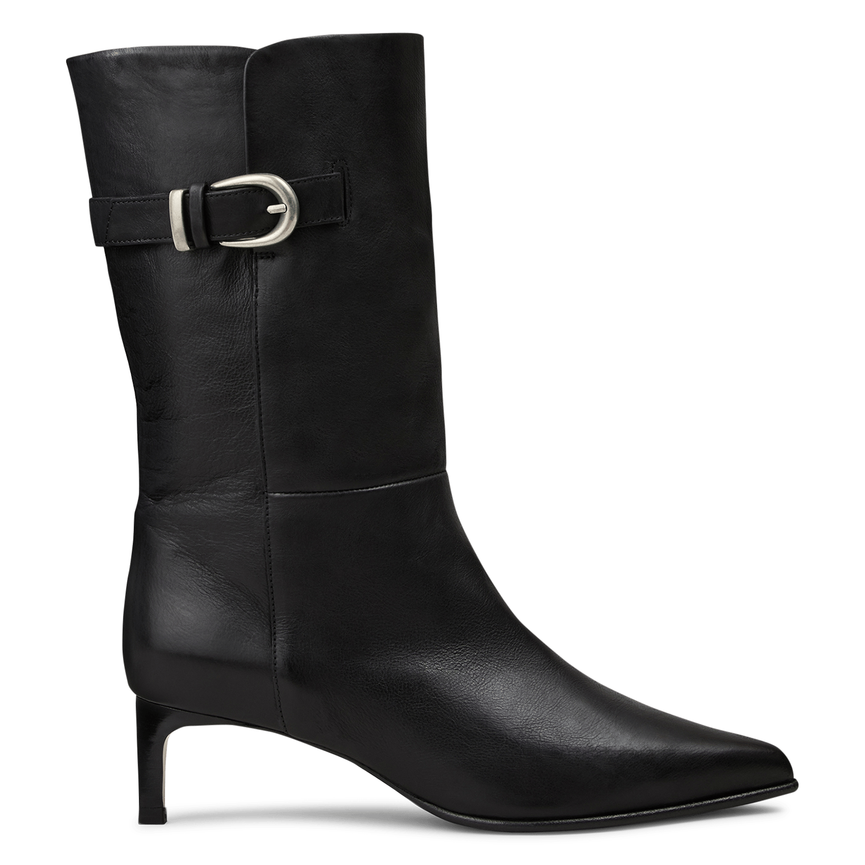 Bottines mi-hautes unies en cuir low carla BA&SH Noir