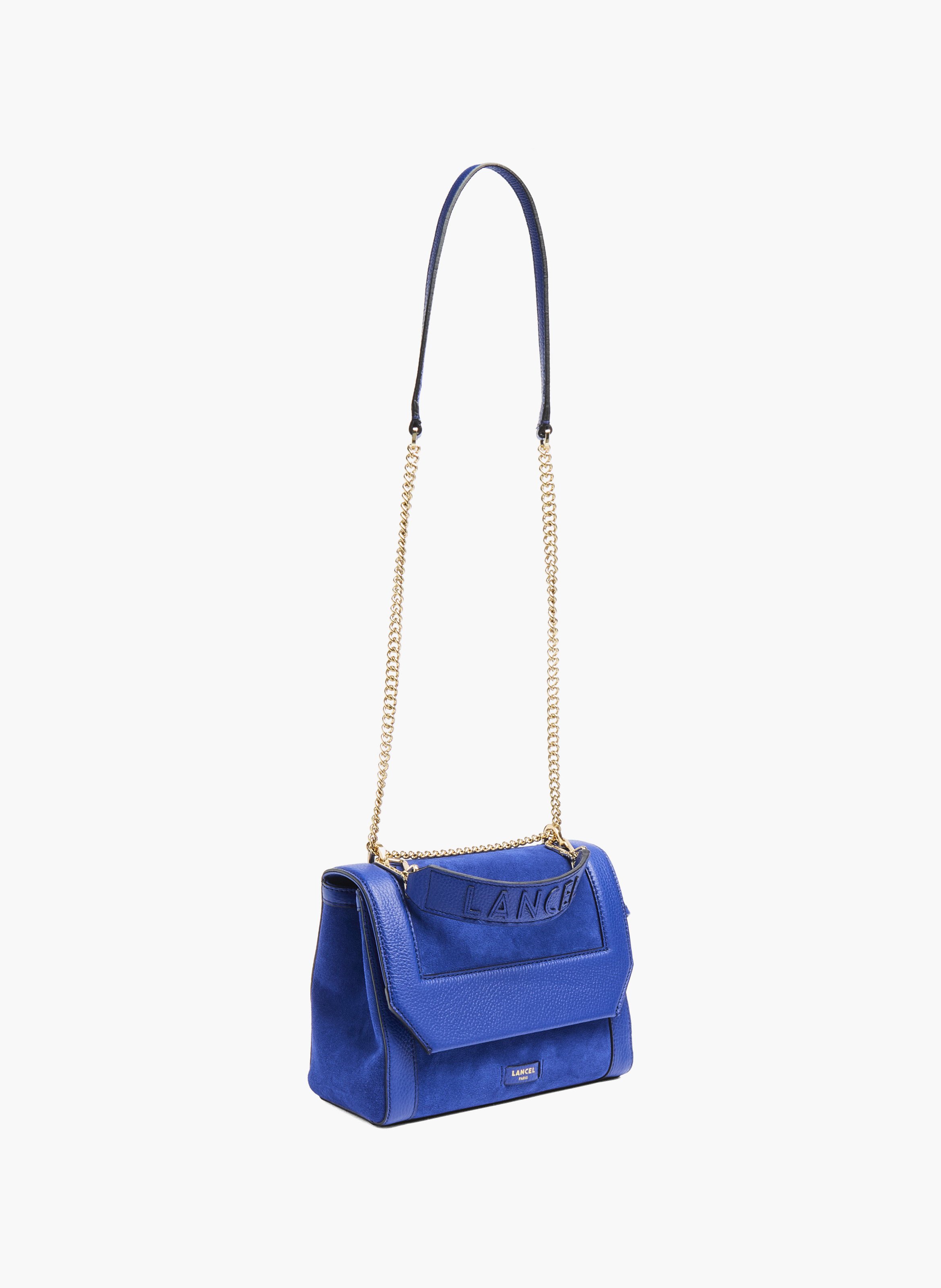 Sac à rabat ninon m by lancel - cuir de veau suédé, outremer LANCEL Bleu