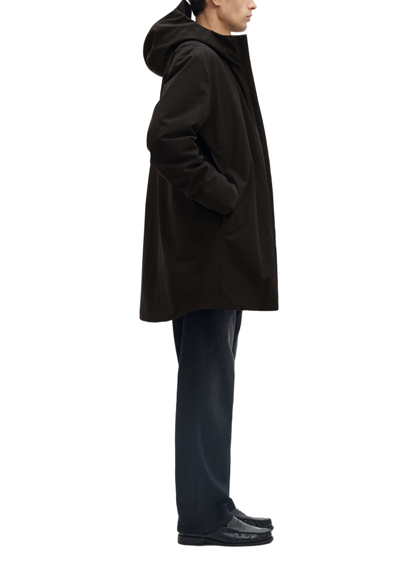 Gerade Parka mit Kapuze SELECTED Schwarz