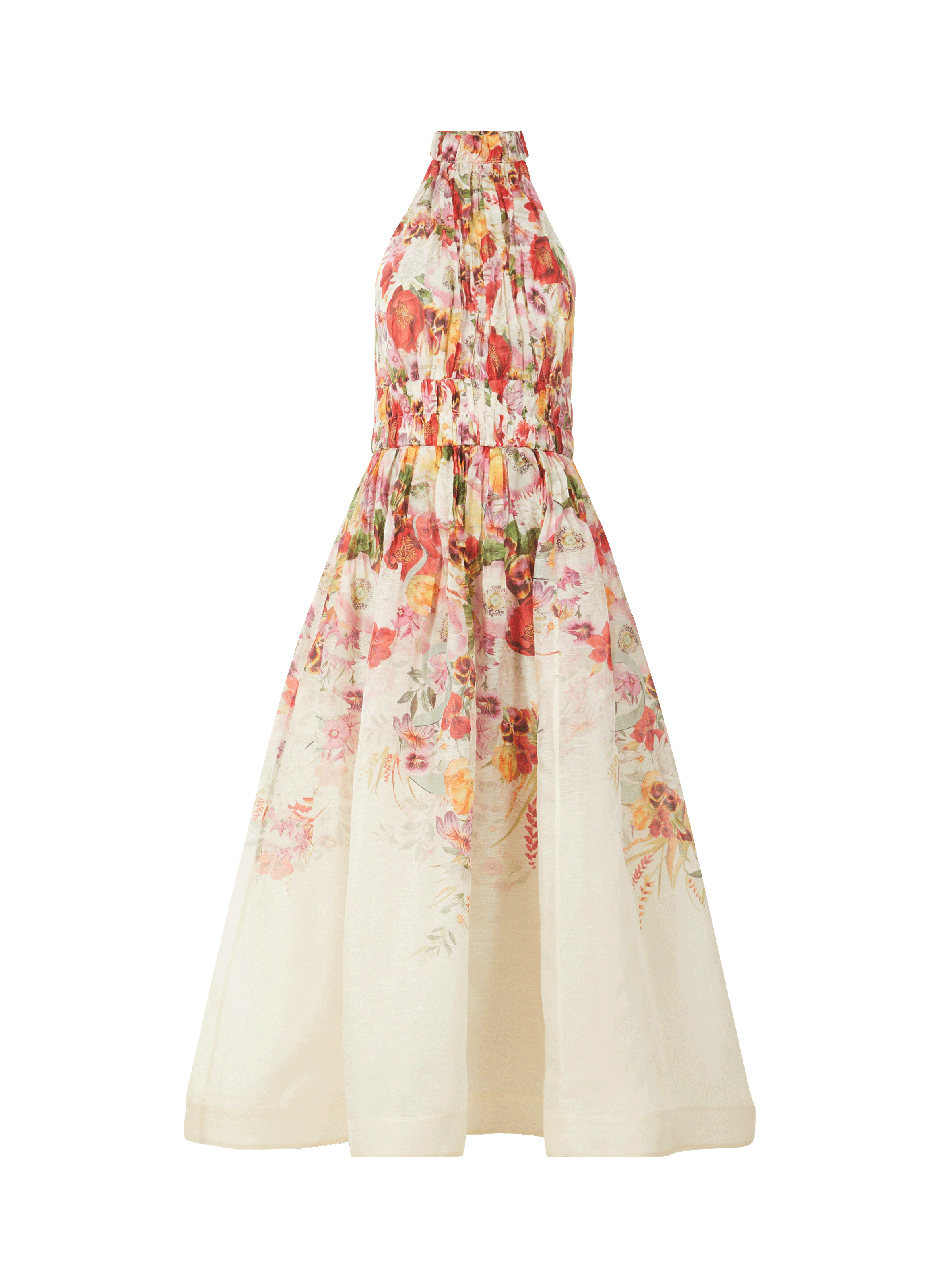 Robe longue Wonderland en lin et soie