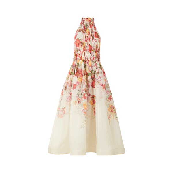 Robe longue Wonderland en lin et soie