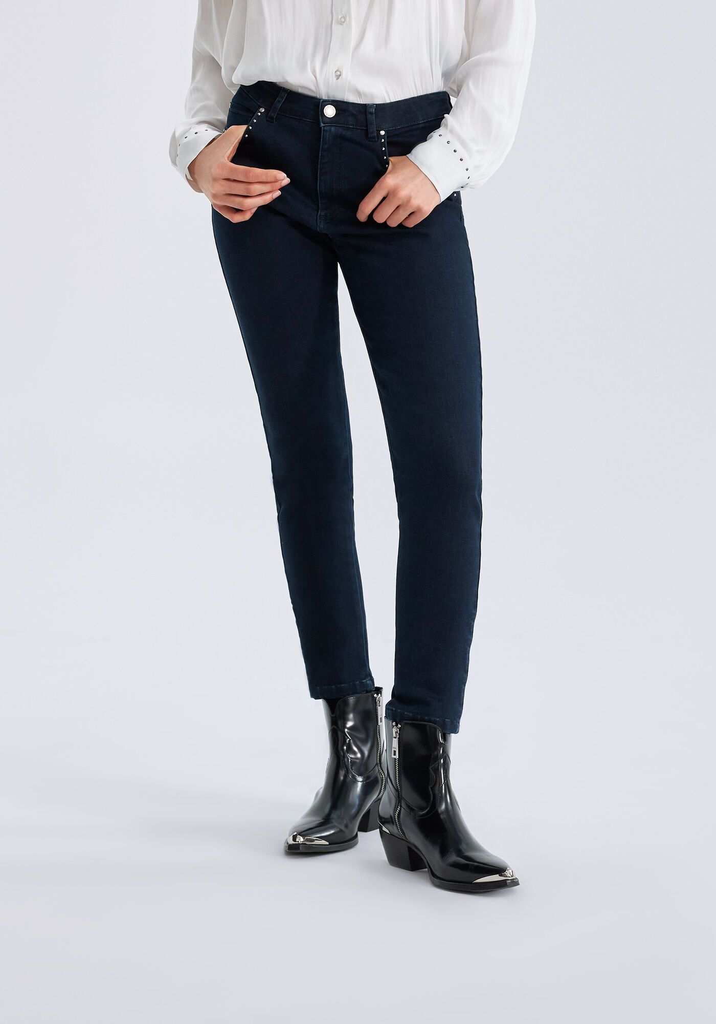 Jean slim en coton mélangé