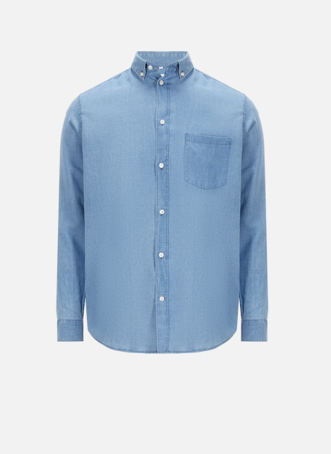 Blue linen and cotton shirtAU PRINTEMPS PARIS 