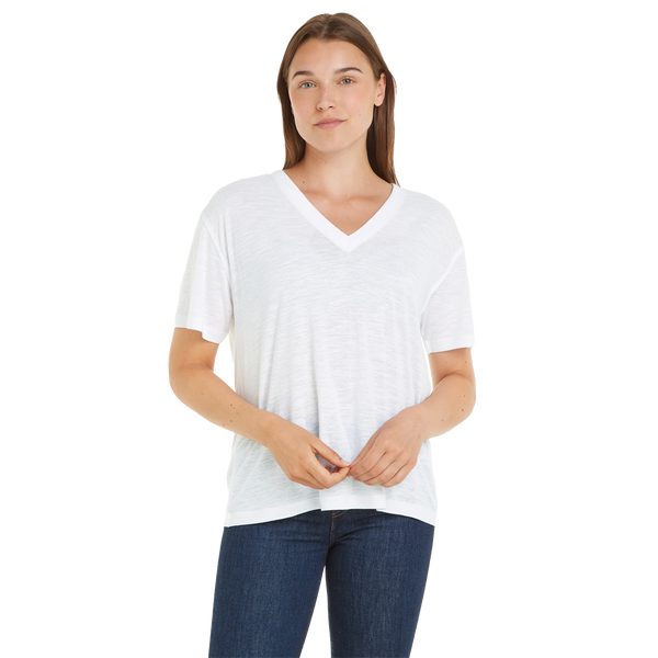 Tommy Hilfiger Linen-blend T-shirt In White