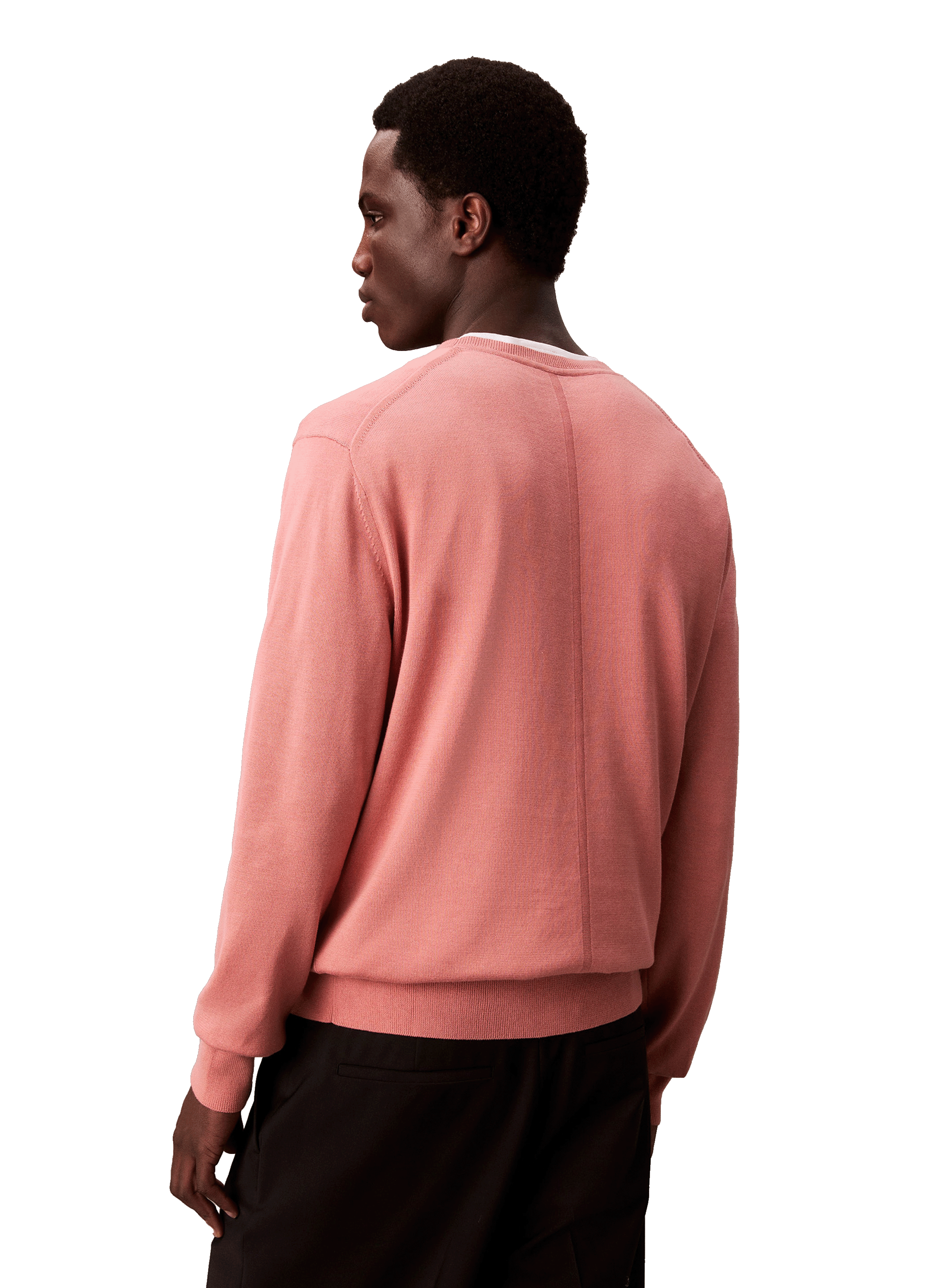 Pull col rond en coton CALVIN KLEIN Orange