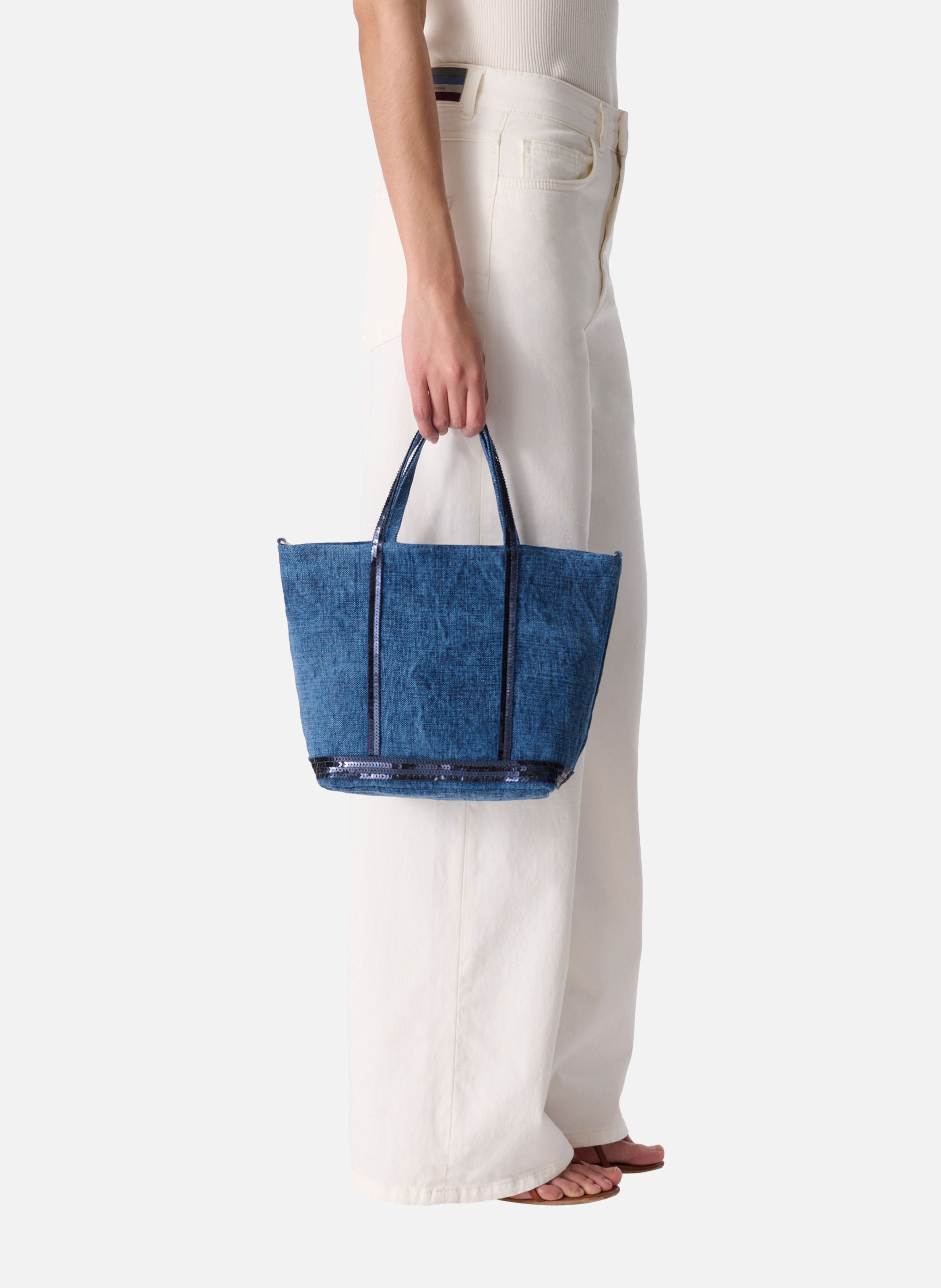 Cabas s zippé en lin VANESSA BRUNO Bleu