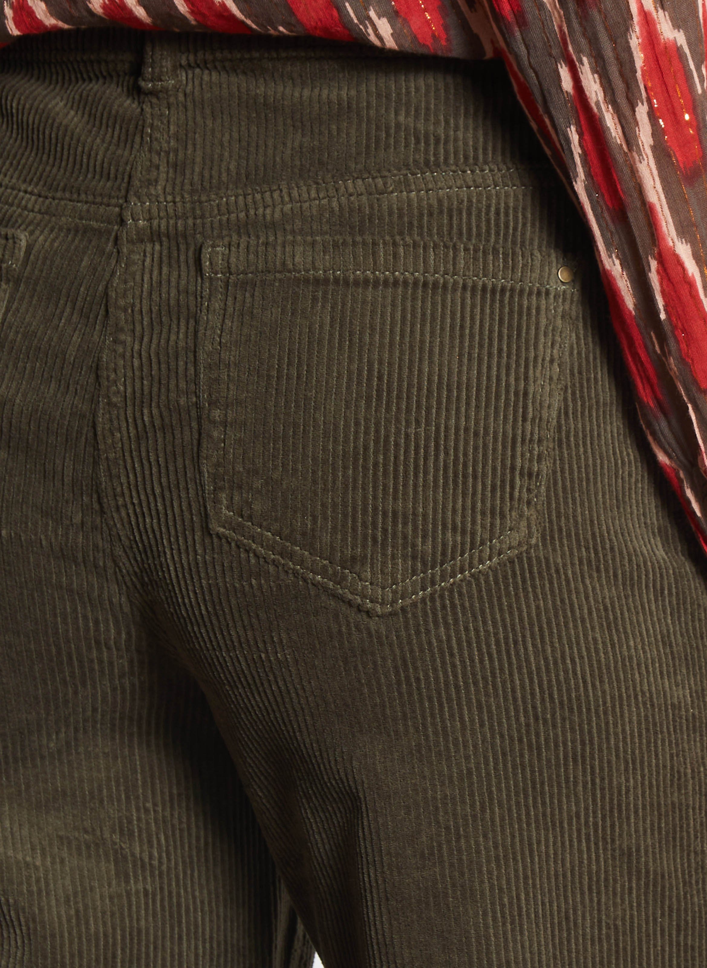 Pantalon droit en velours côtelé lisa MAISON 123 Kaki