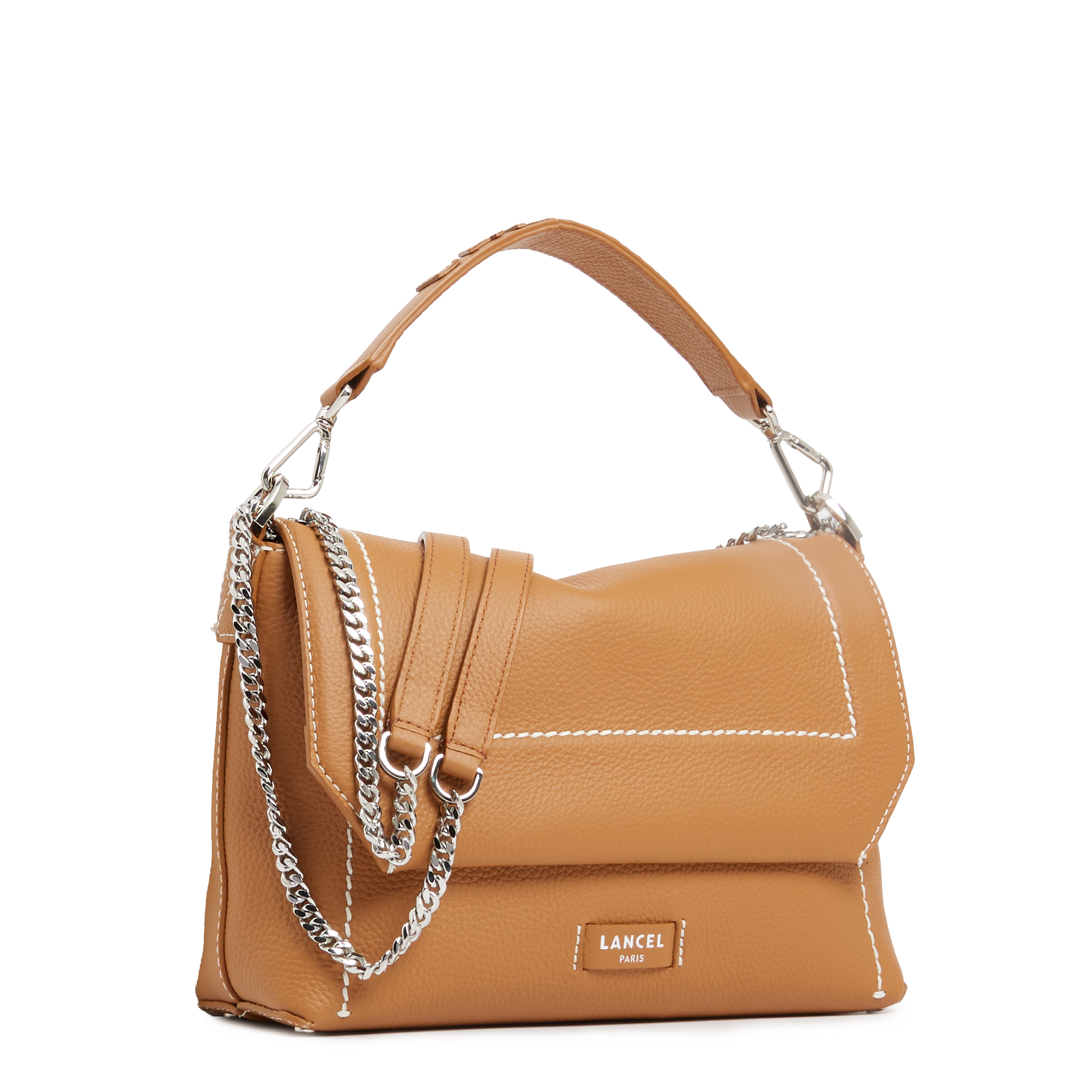 Sac rabat m ninon soft de lancel en cuir LANCEL Marron