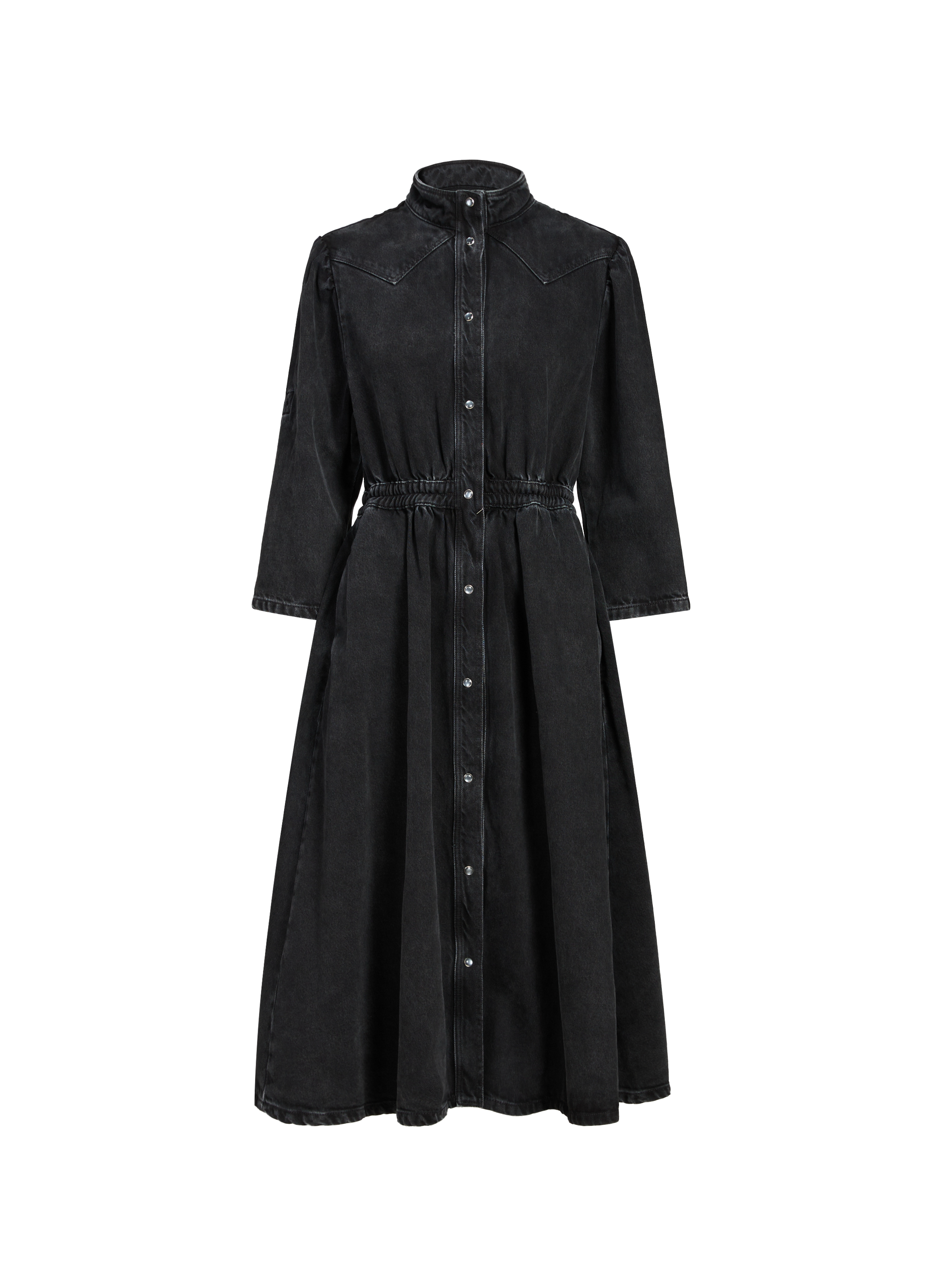BELLEROSE Robe midi Patika en denim de coton mélangé Noir