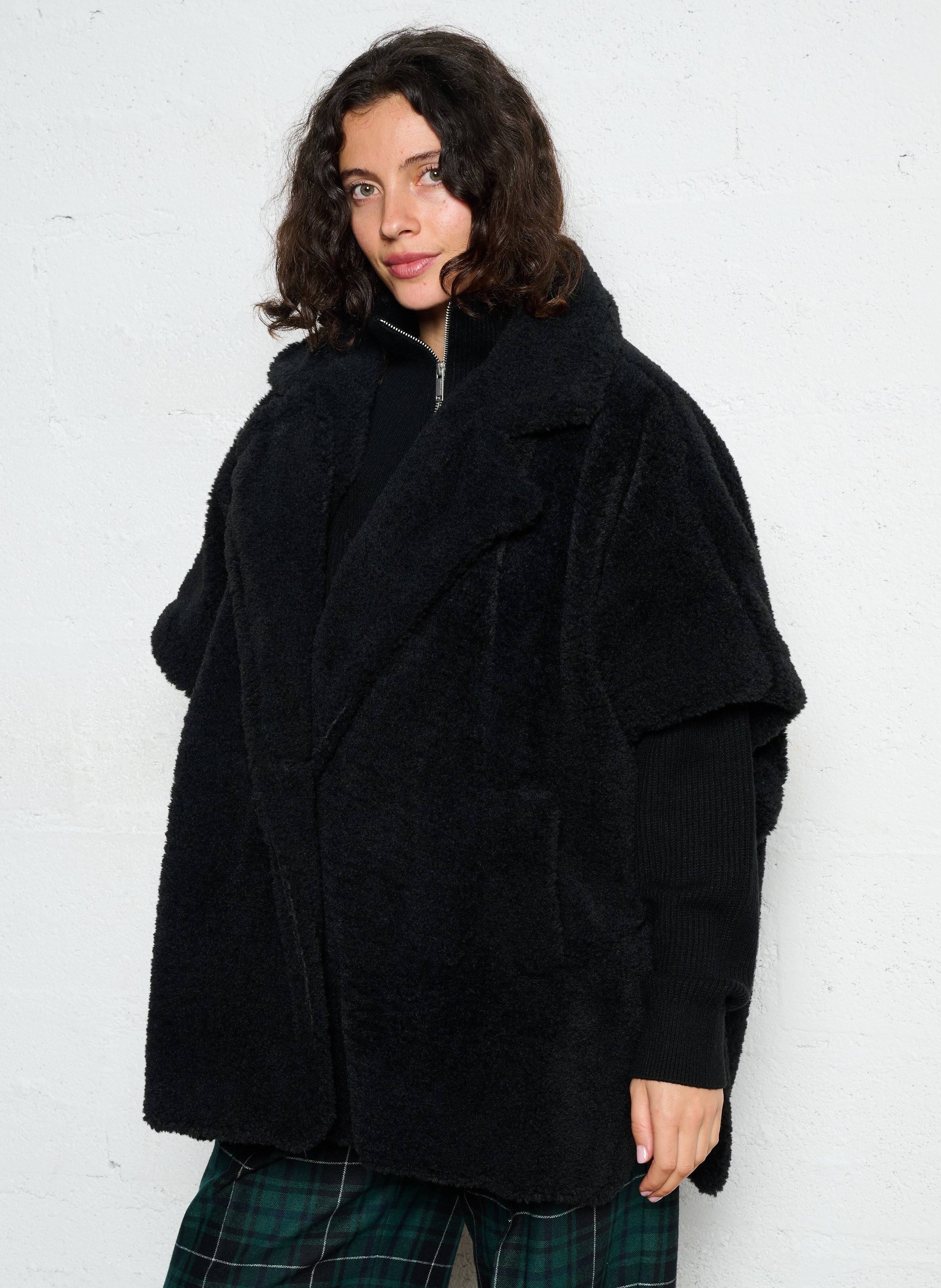 Cape oversize en fourrure synthétique IKKS Noir