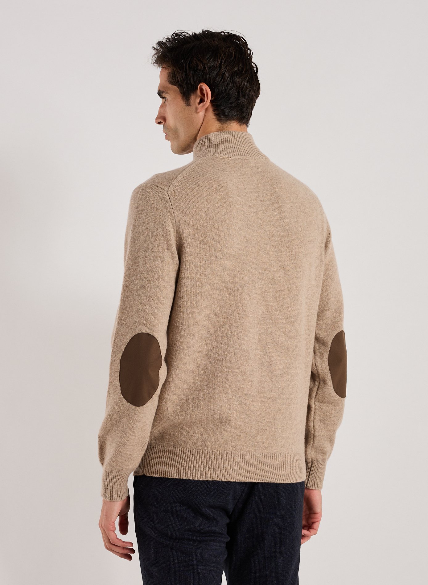 High collar sweatshirt in wool HACKETT Beige