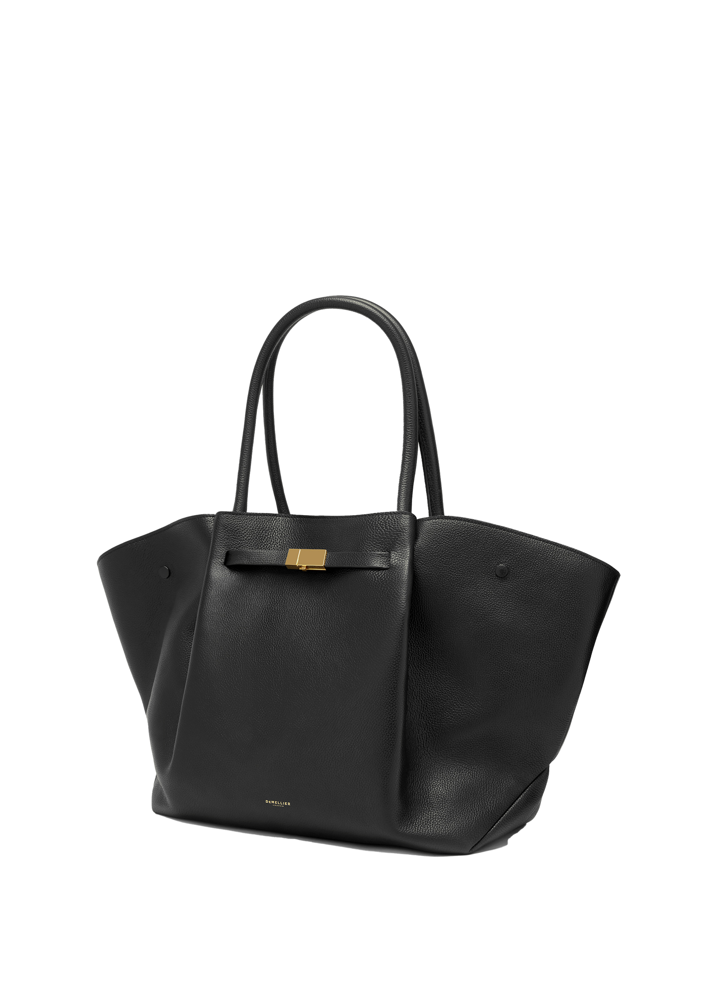 New York grained leather handbag DEMELLIER LONDON Black