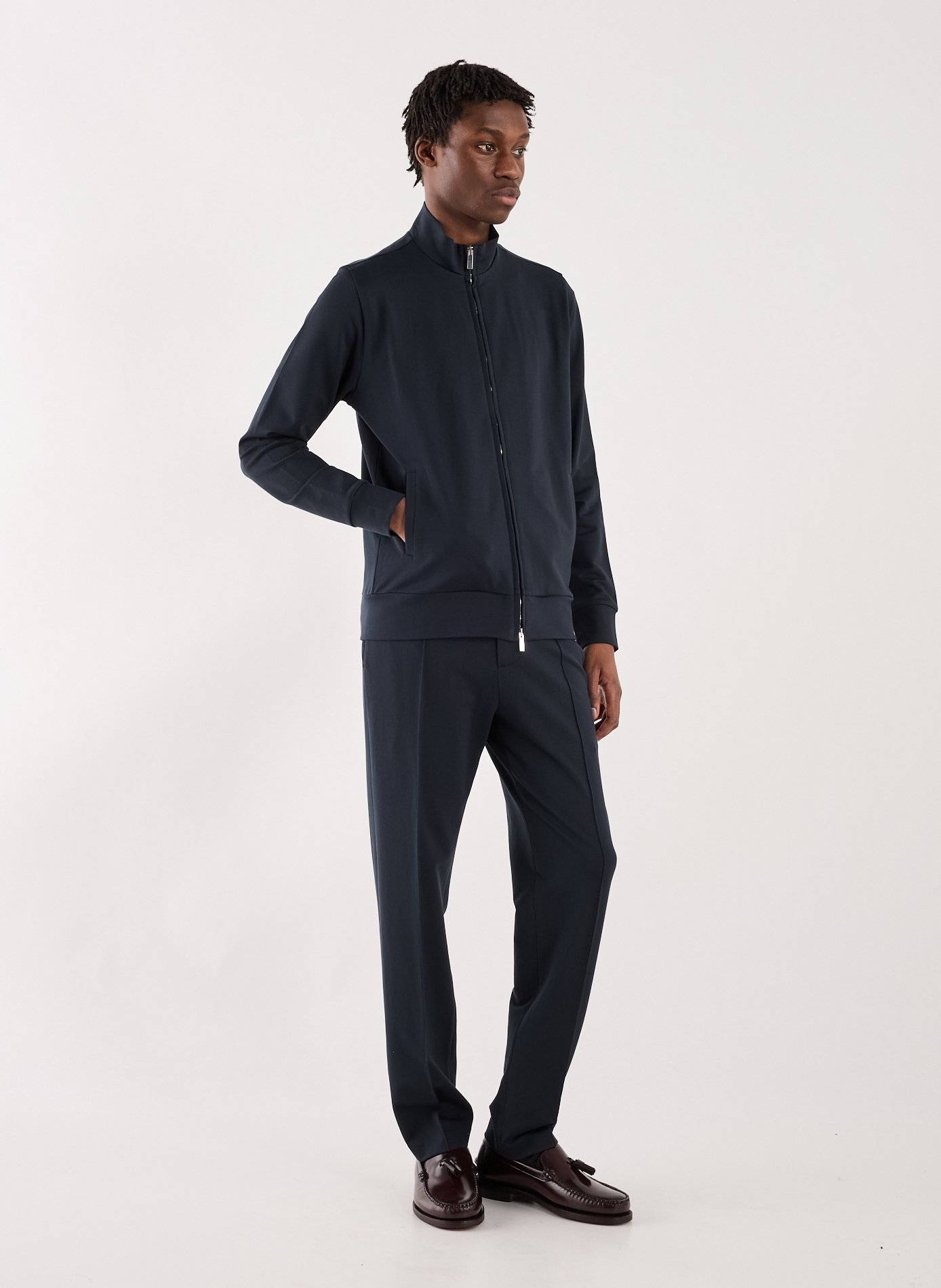 Gilet droit zippé Joseph en coton mélangé STEFAN BRANDT Bleu