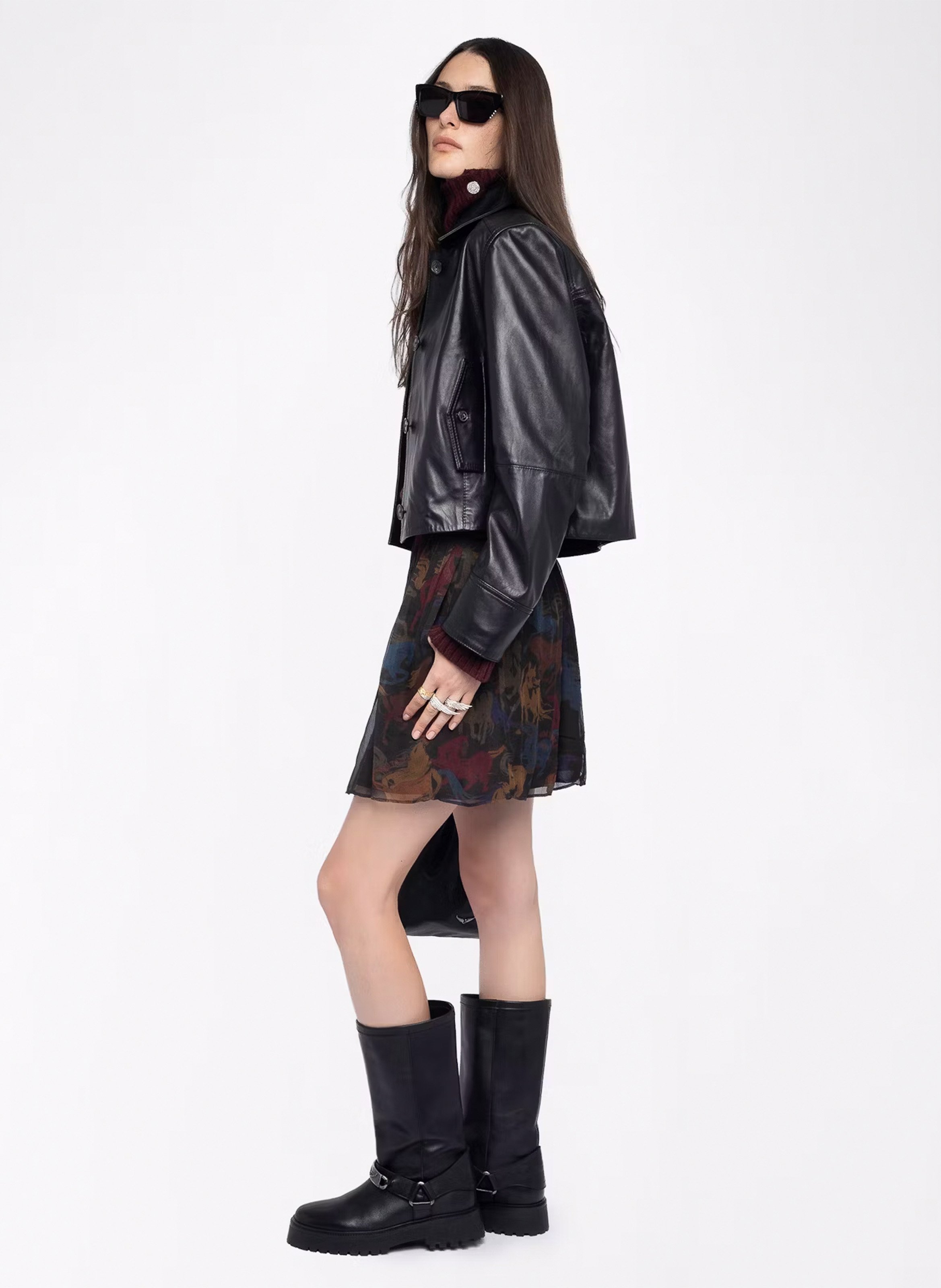 Jupe courte imprimée jadys ZADIG&VOLTAIRE Marron