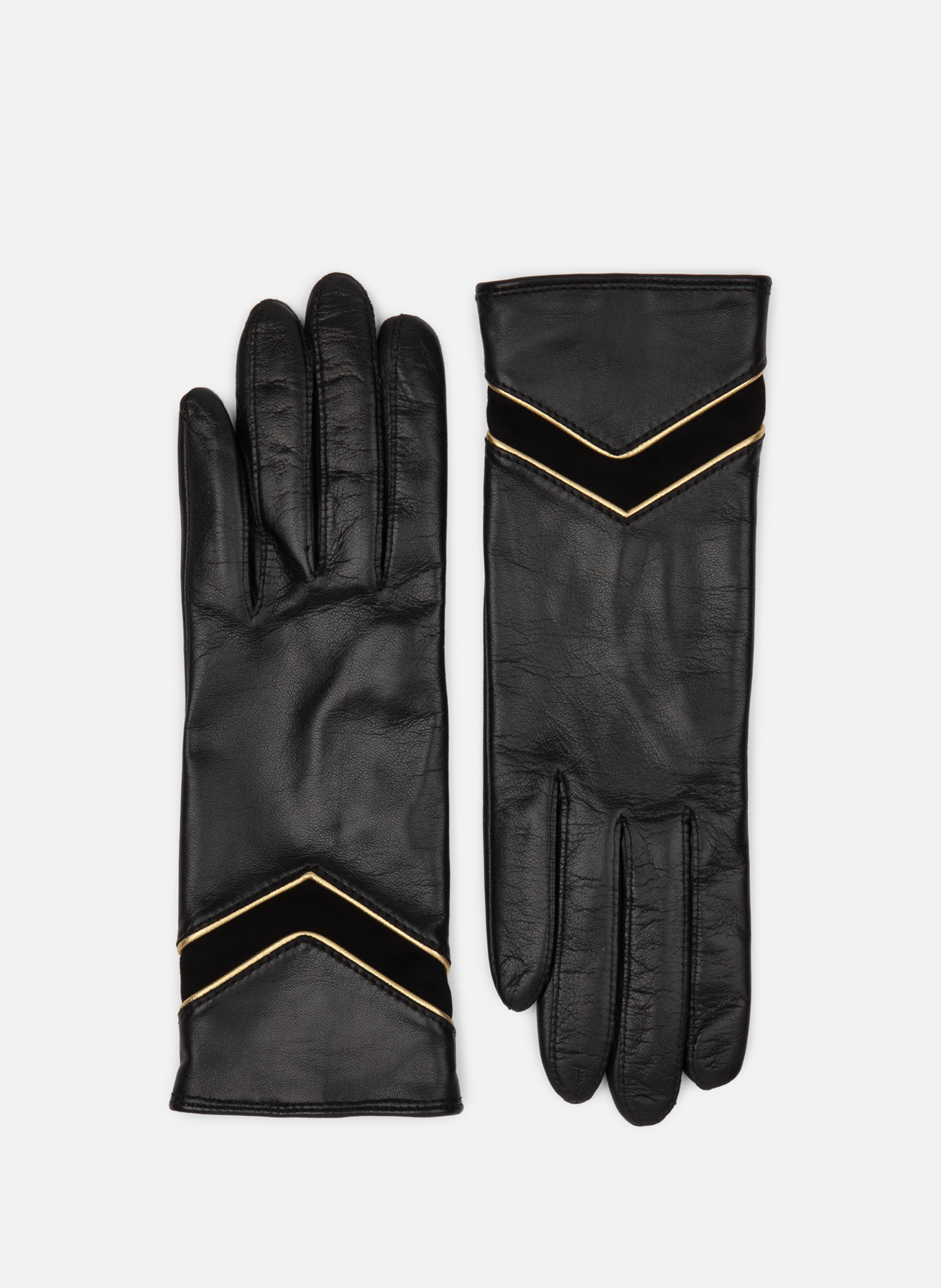 Gants en cuir d'agneau lisse LANCASTER Noir